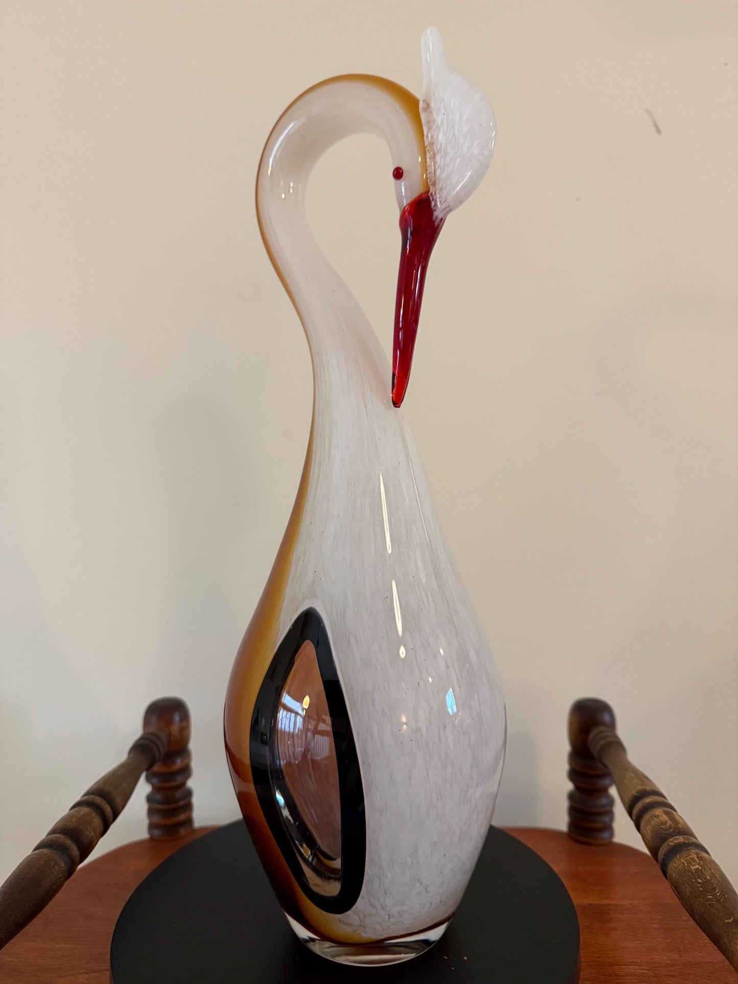 Vintage Hand Blown Glass Heron Pelican Bird Art Murano Style Glass Bird Art Lover Antiques and Vintage