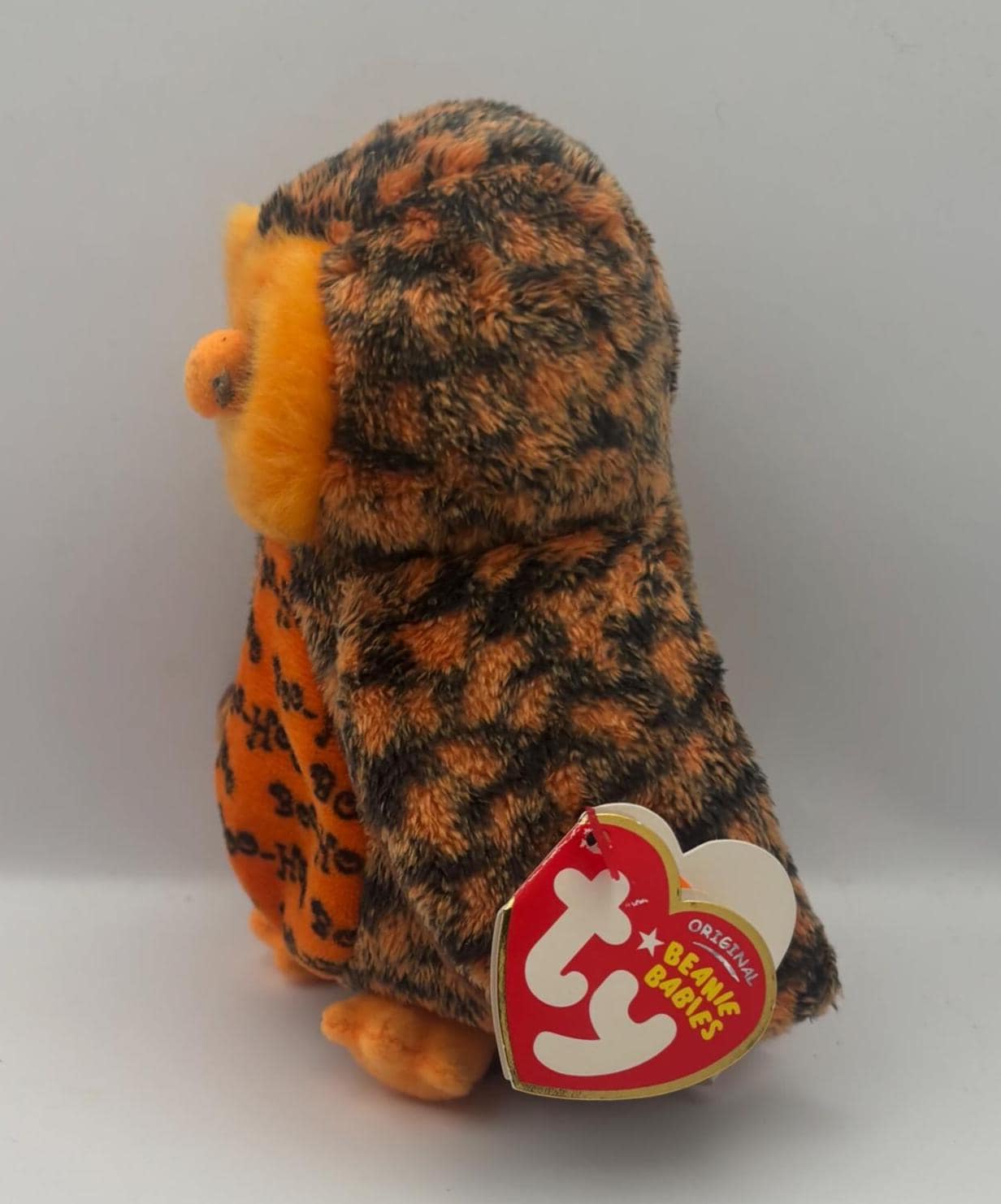 Boo Who? The Halloween Owl, Retired Ty Beanie Baby Owl Plush Stuffed Animal