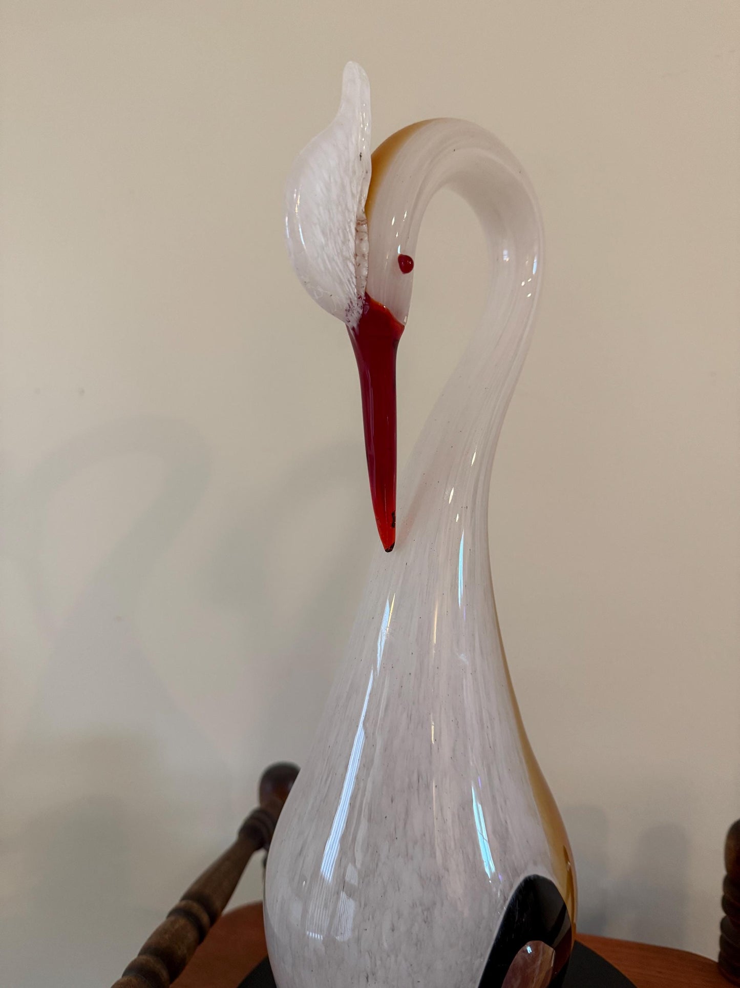 Vintage Hand Blown Glass Heron Pelican Bird Art Murano Style Glass Bird Art Lover Antiques and Vintage