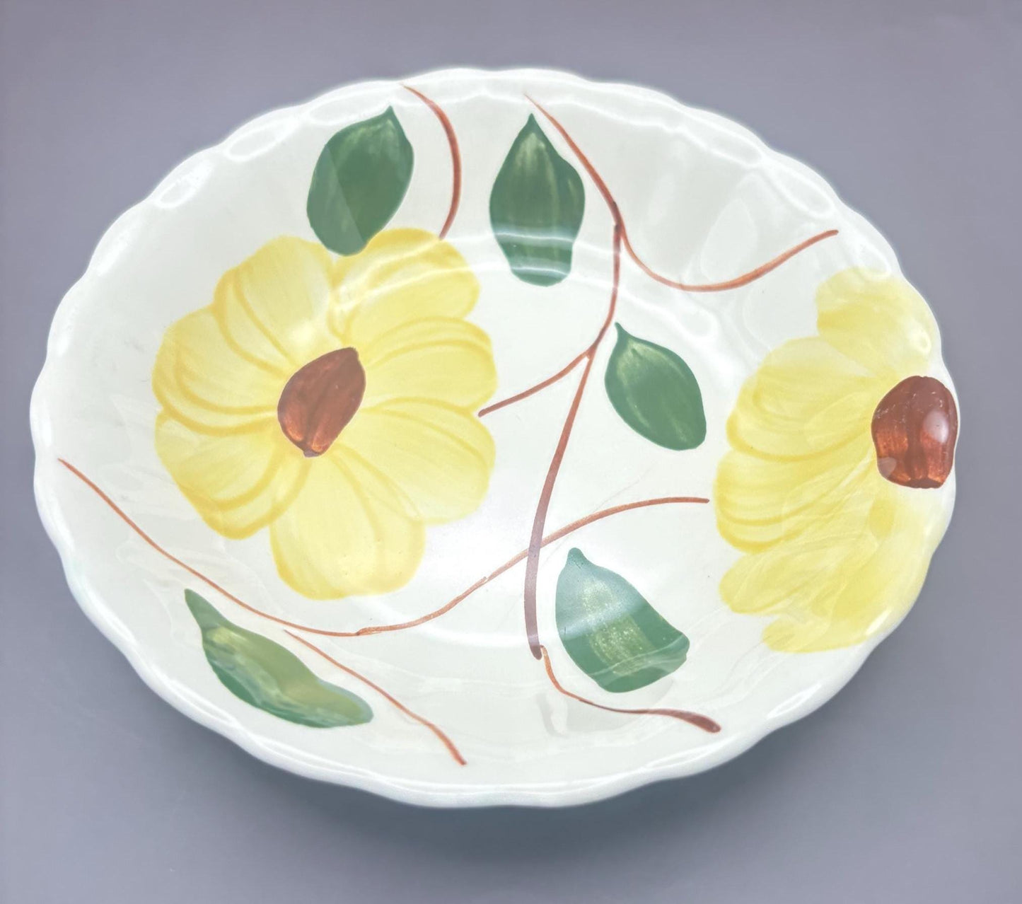 Blue Ridge Southern Potteries Dessert Dish Plate, Ridge Daisy Yellow Flower Design, Lover Antiques and Vintage