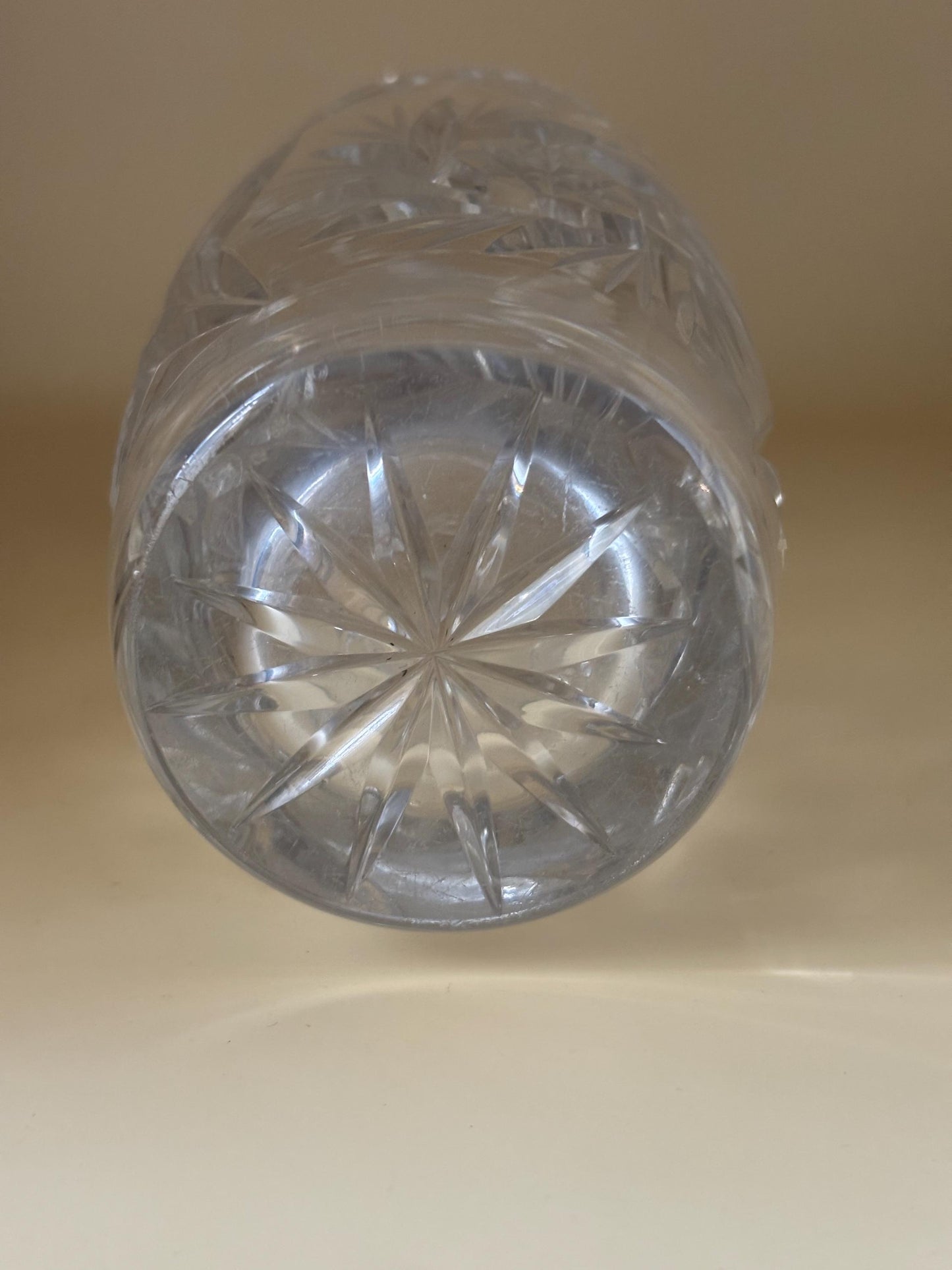Antique Sawtooth Crystal Bud Vase, Bohemian Star Cut Glass, Lover Antiques and Vintage