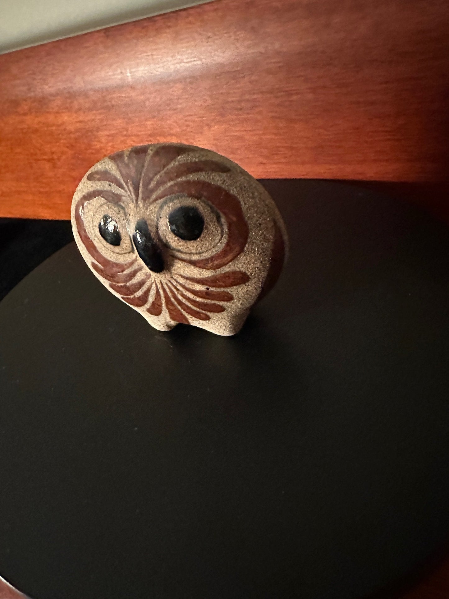 Vintage Tonala Mexican Pottery Owl - Signed CAT, Ken Edwards Style