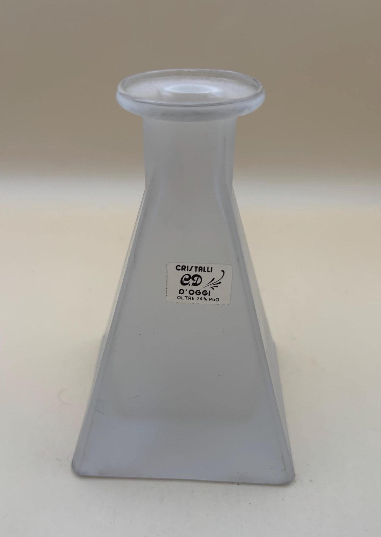 Vintage Cristalli D'oggi Erlenmeyer Flask Made of 24% Lead Lover Antiques and Vintage