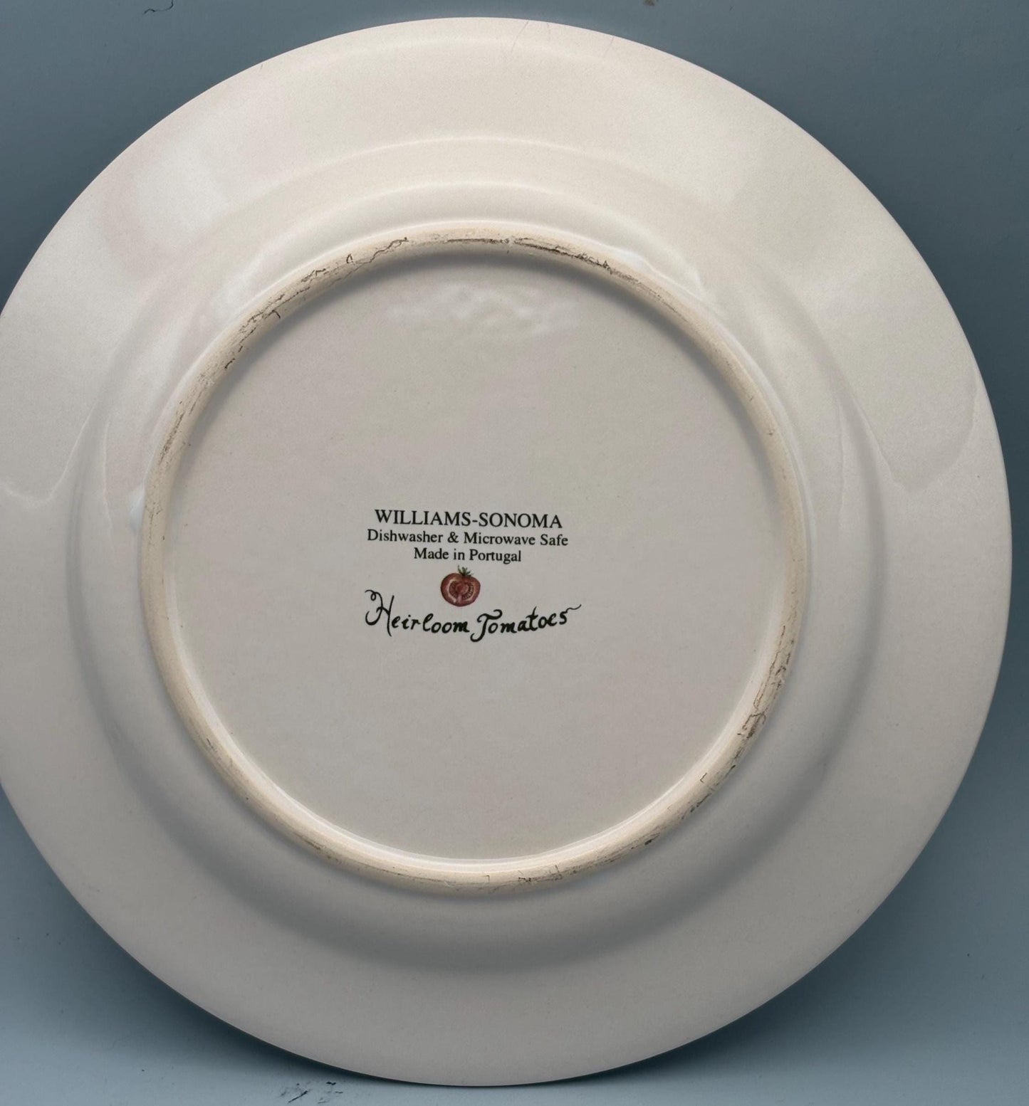 Williams Sonoma Heirloom Tomatoes Collectible Plate, Yellow Ruffled, Tree Tomato, Boxcar Willie, Lover Antiques and Vintage
