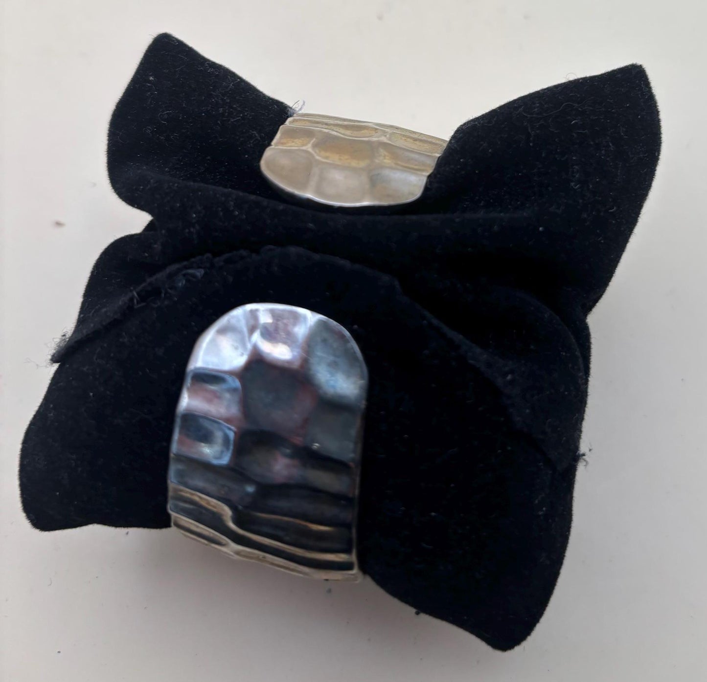 Vintage Embassy by Gruen Quartz Watch Number 231 Cuff Style Hand Hammered Silver Lover Antiques and Vintage