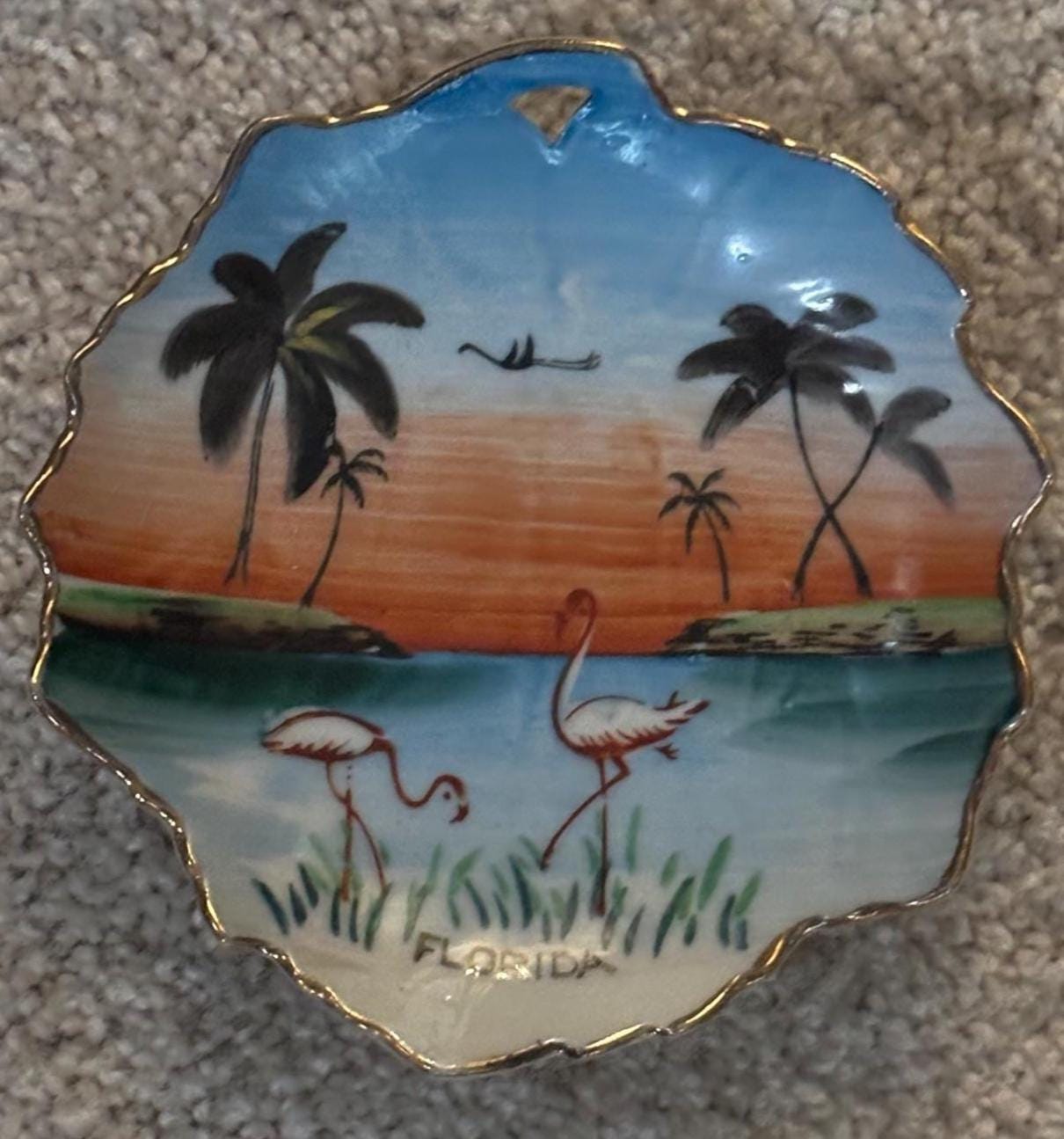 Florida Souvenir Wall Hanging Dish, Lover Antiques and Vintage