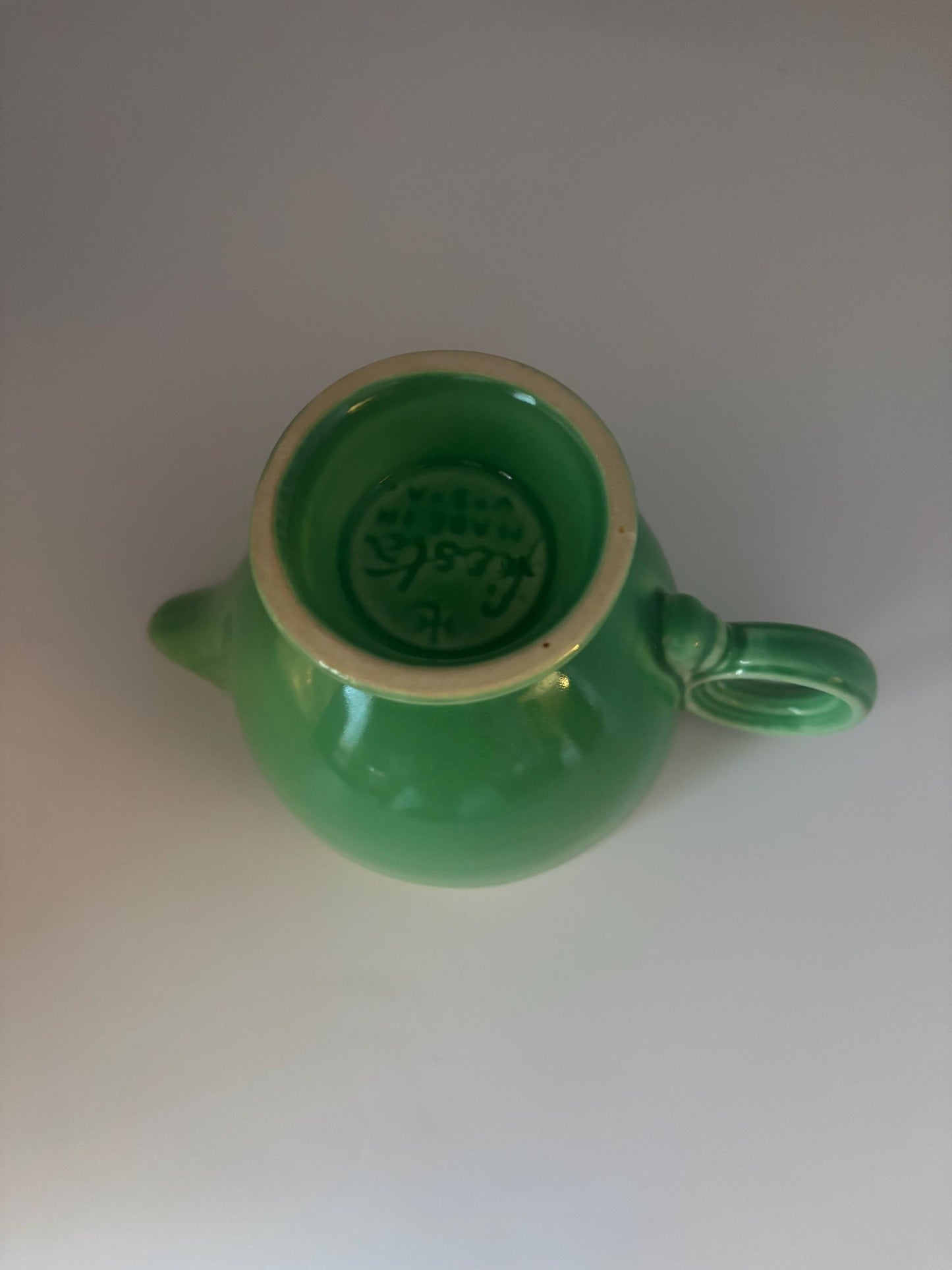Fiesta Ware Ring Handle Creamer, Light Green Older, Fiestaware Homer Laughlin, Lover Antiques and Vintage