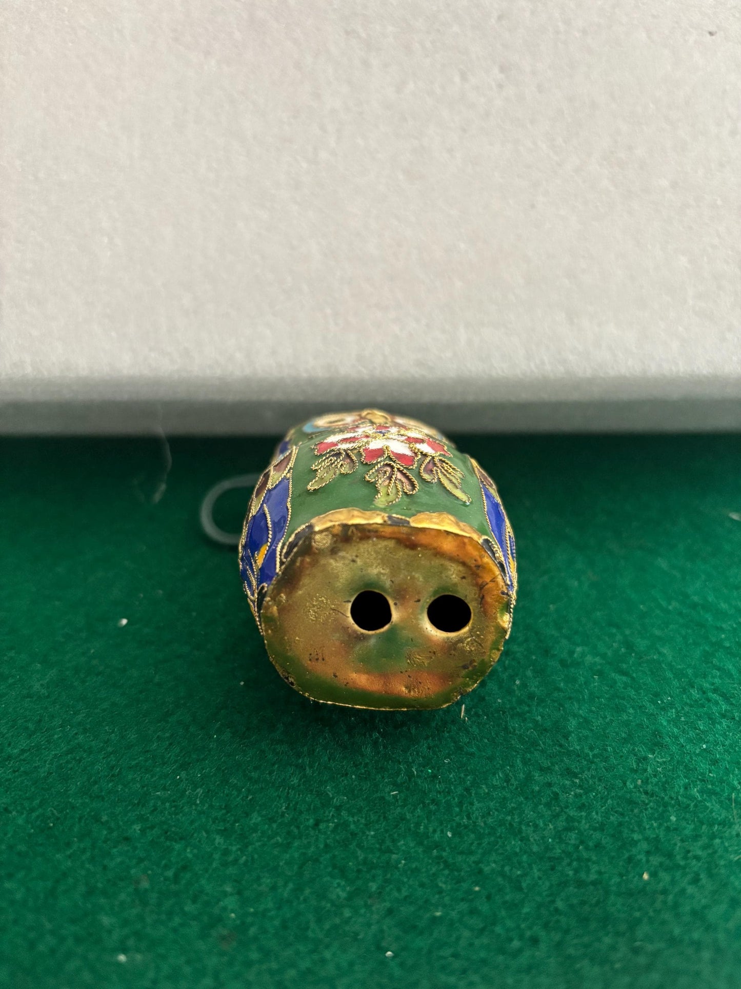 Vintage Cloisonné Enameled Owl Statue: Brass Owl Figurine