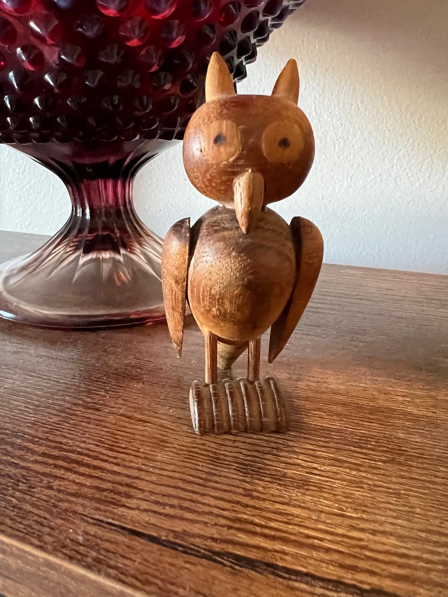 Vintage Christian Ulbricht Wooden Owl Figurine, Germany