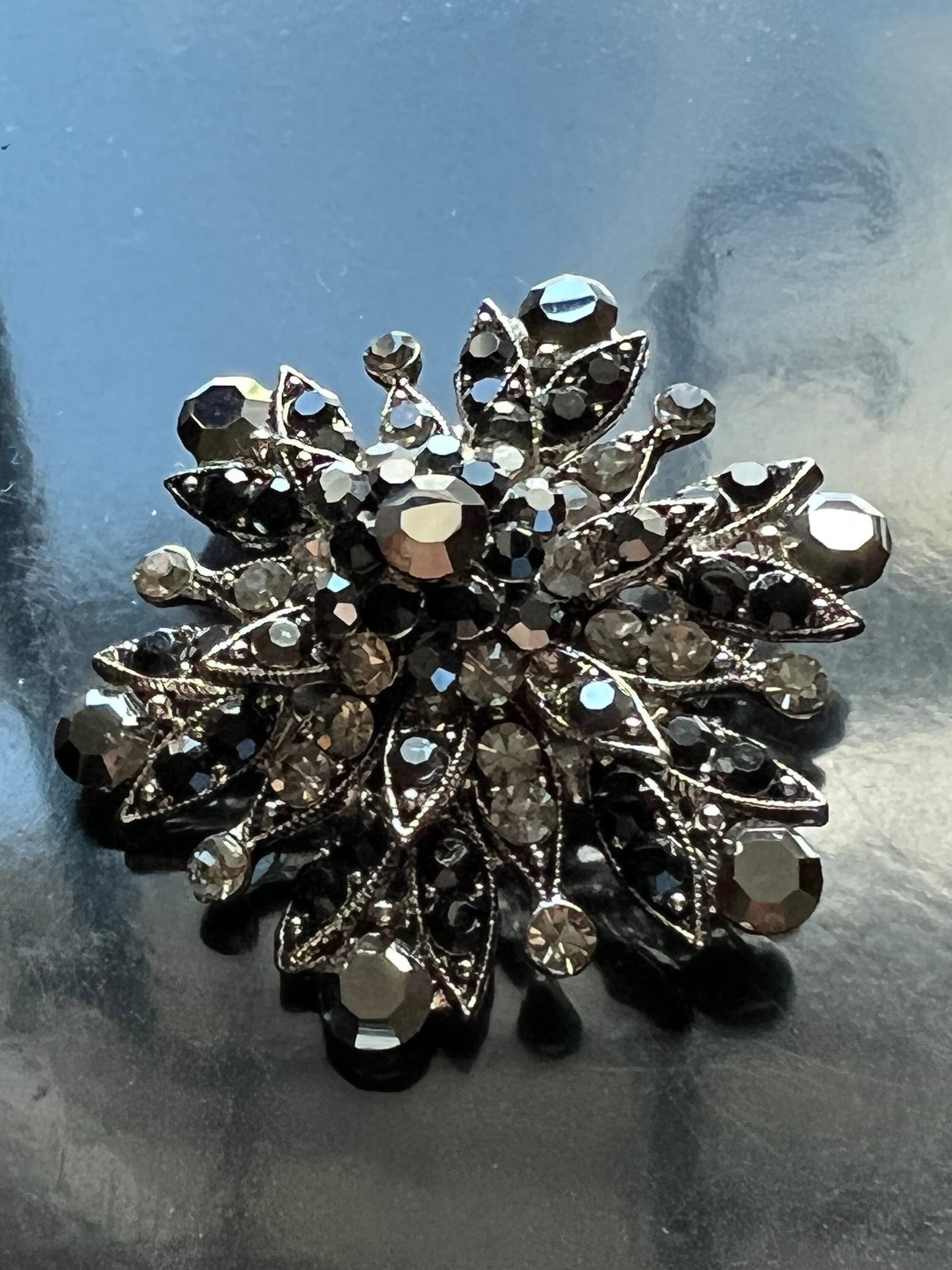 Vintage Black brooch multifaceted pin jewelry great gift
