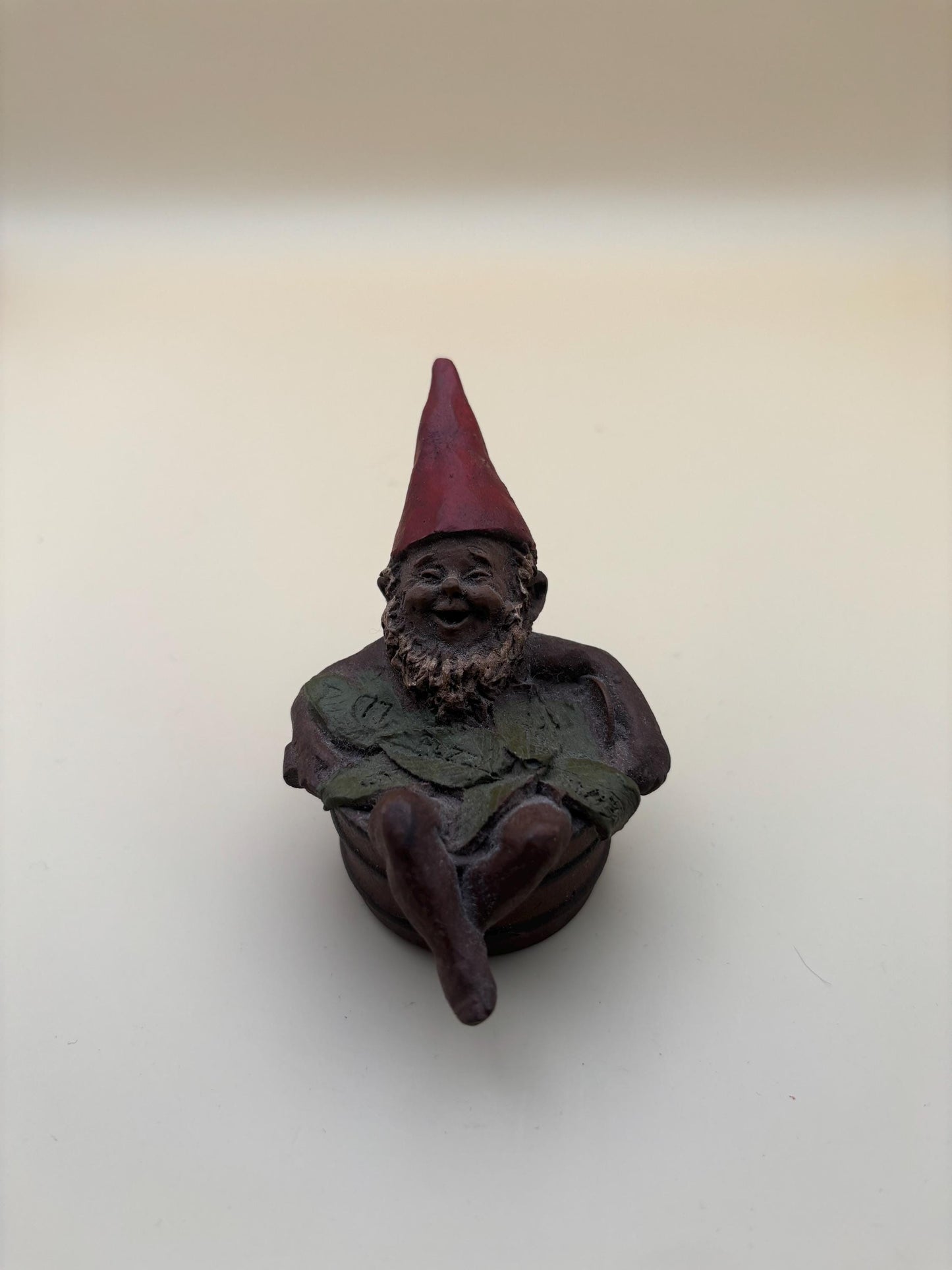 Vintage Gnome in Tub by Tom Clark Cairn Artists Forrest Gnome in Leaf Bath Tub Retired Lover Antiques and Vintage