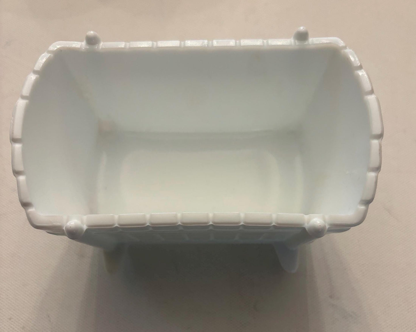Vintage Indiana White Milk Glass Rocking Baby Crib Bassinet Glass Cradle Lover Antiques and Vintage