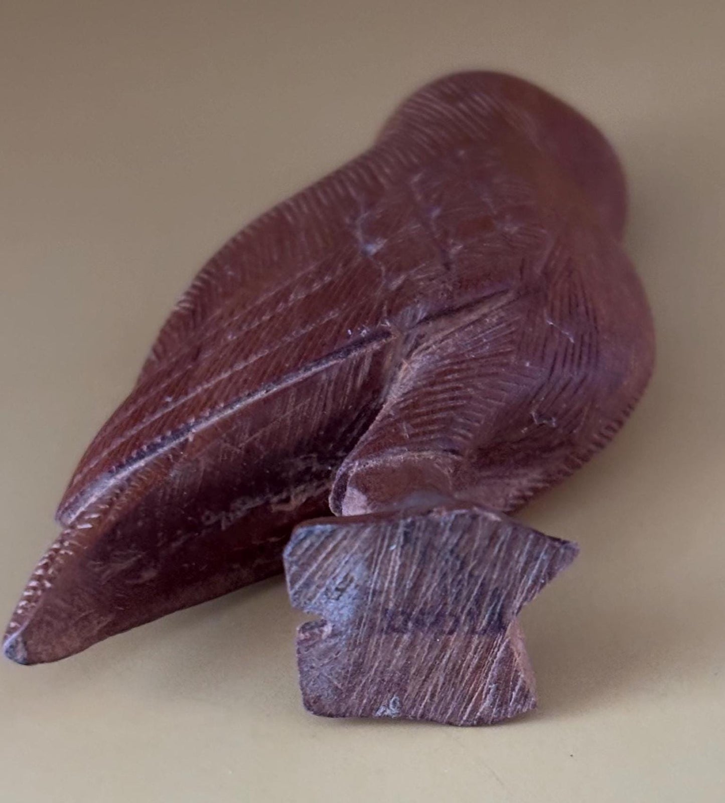 Hand Carved Owl Figurine, Indian Rosewood From India, Sheesham Wood Art