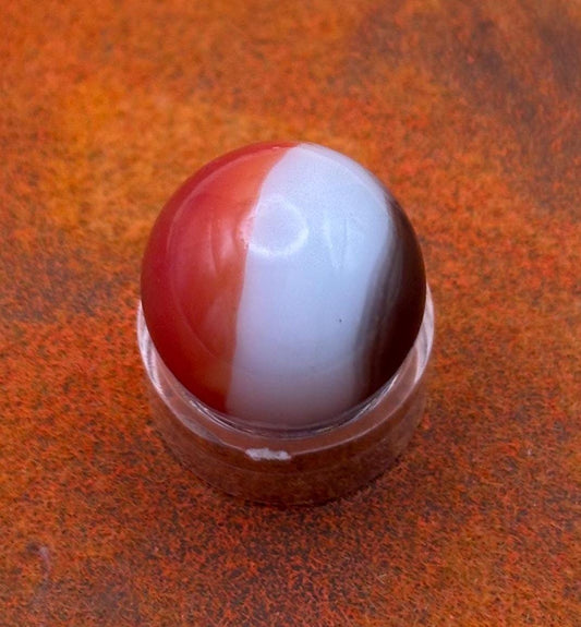 Vintage All Red Glass Marble Orange Brown White Glass Marble Lover Antiques and Vintage
