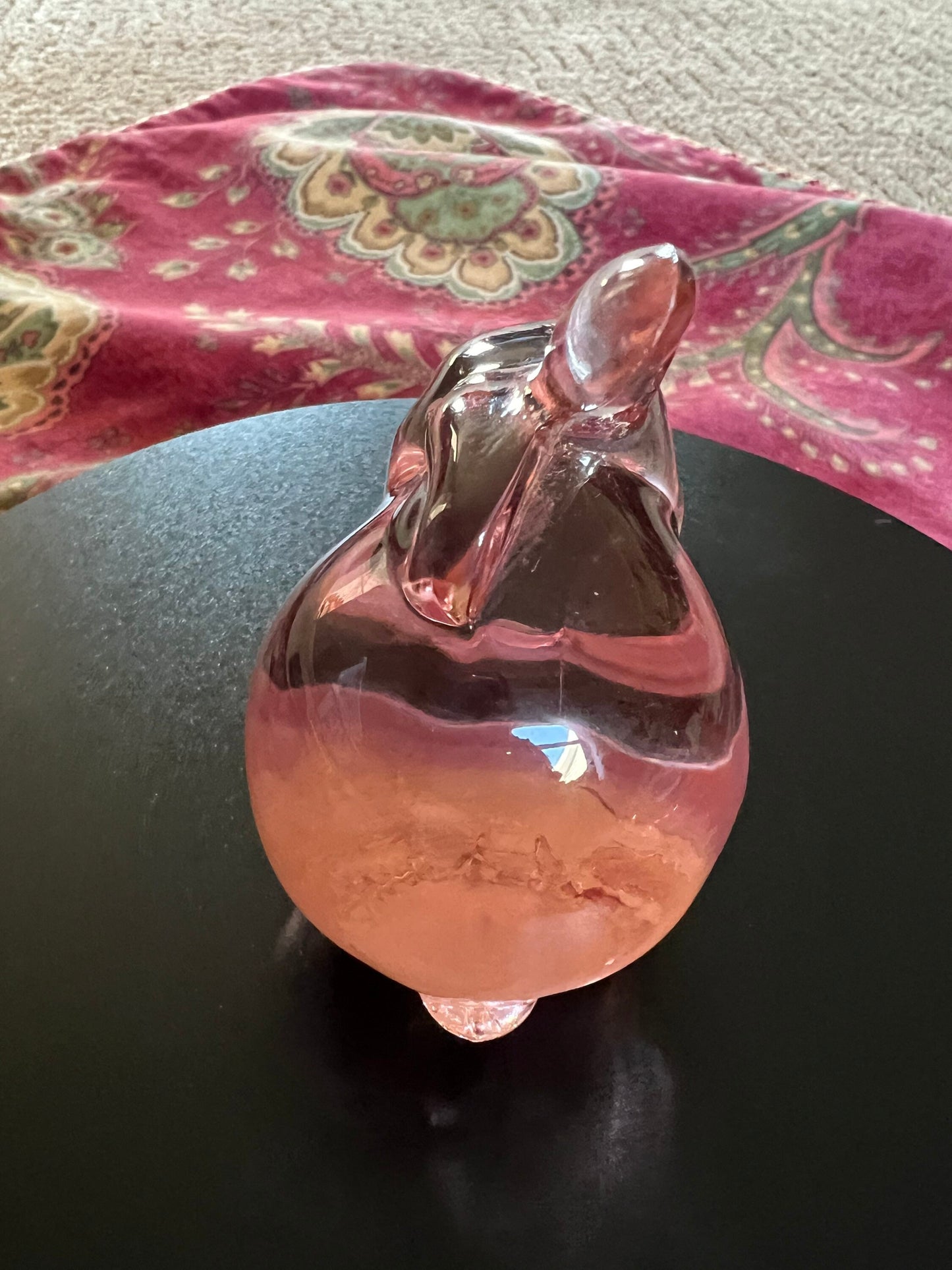 Vintage Fenton Glass Pink  Rabbit Cranberry Bunny Glass Art Lover Antiques and Vintage