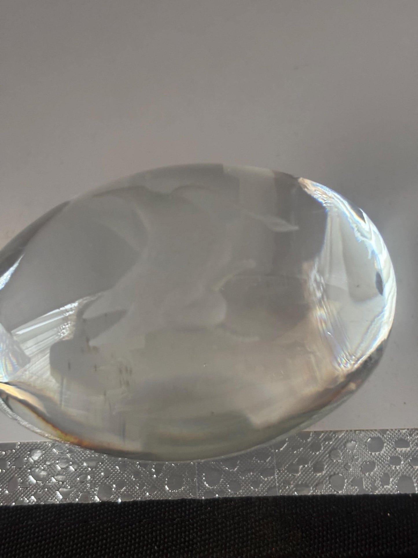 Vintage Ekenas Crystal Glass Paperweight Etched Taurus Bull Sweden