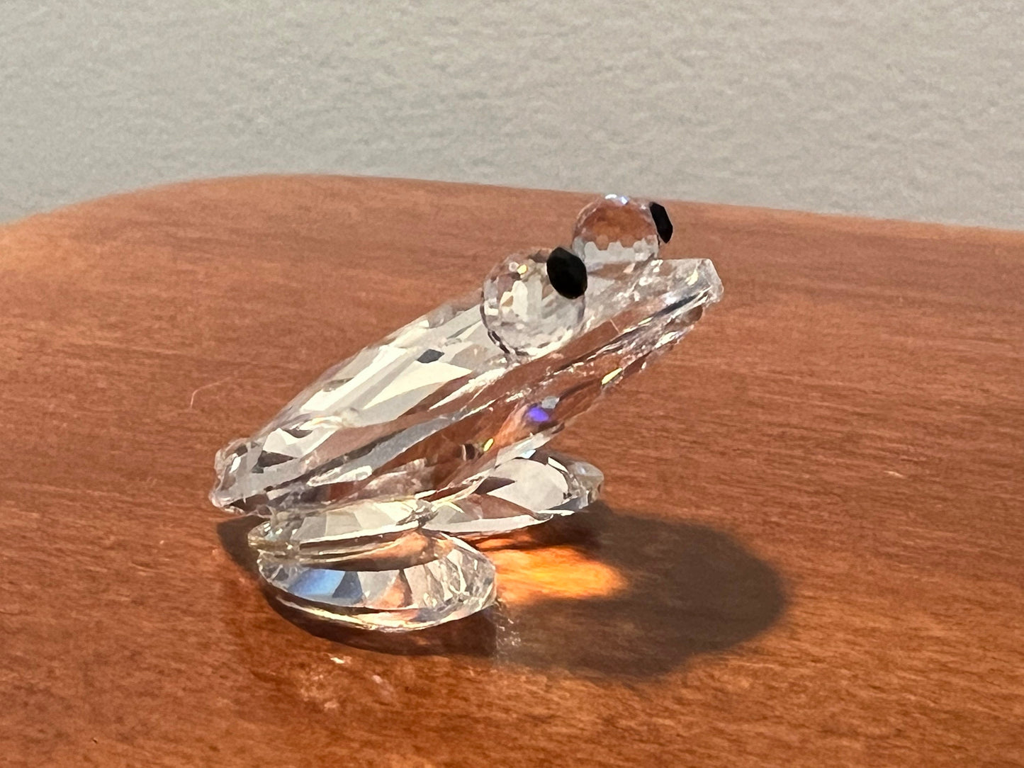 Vintage Swarovski Style Glass Frog Sculpture Art Glass Figurine frogs great gift artwork signed crystal cut glass Lover Antiques and Vintage