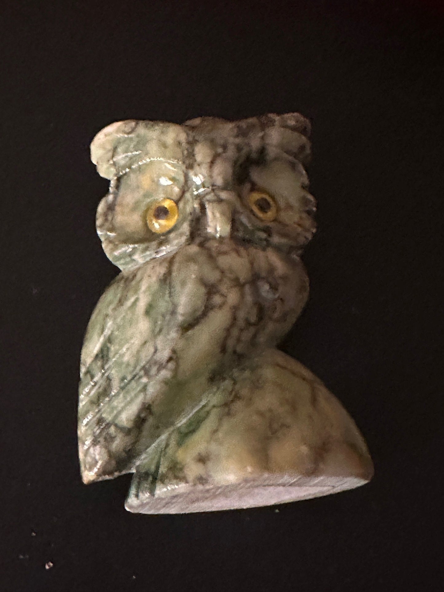 Vintage Alabaster Stone Owl, Made in Italy, Vintage Stone Owl, Stone Owl Figure, Lover Antiques and Vintage