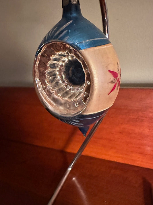 Vintage Teardrop Diorama Ornament: Made in Poland, Circa 1940s