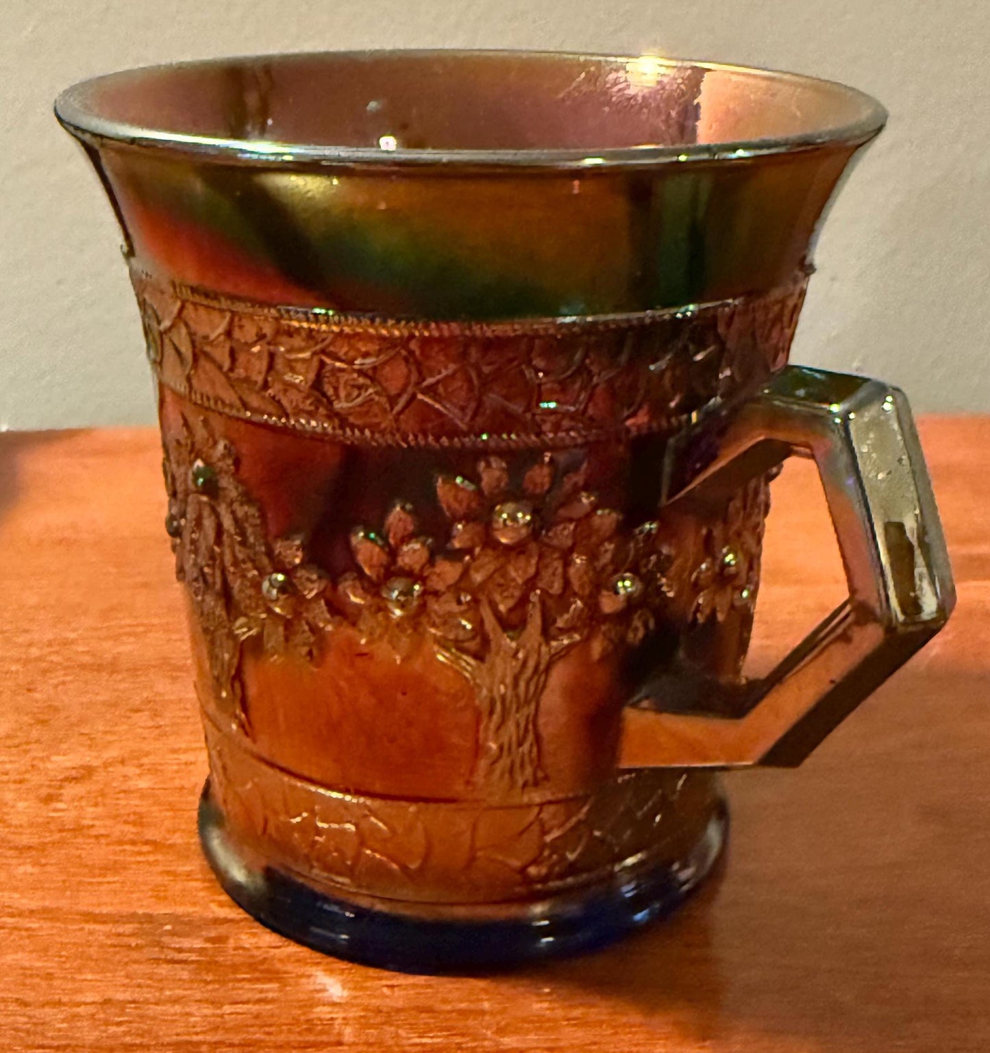 Antique Carnival Glass Purple Cup with Handle Lover Antiques and Vintage
