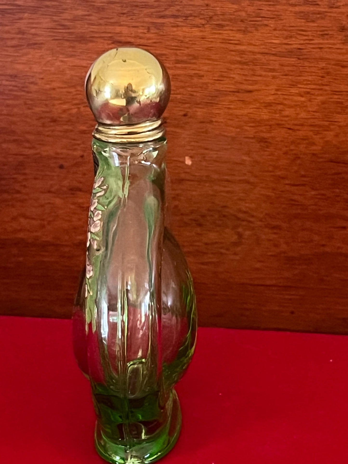 Vintage Green Glass Rheinisch Lavendel Lavender Perfume Bottle No. 4711 Pretty Parfum Round Bottle Lover Antiques and Vintage