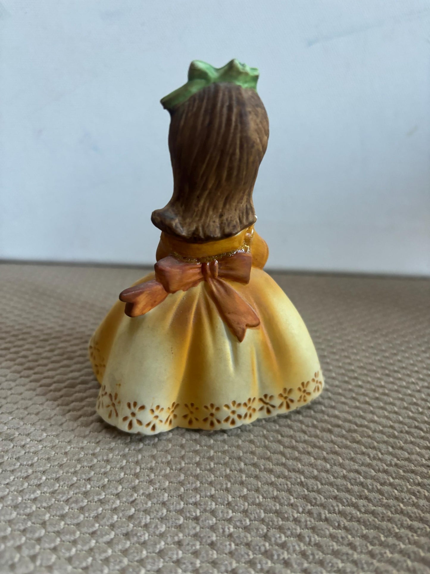 Vintage Lefton July Birthday Girl Porcelaine Hand Painted Figurine Yellow Dress KW7227 Japanese Lover Antiques and Vintage
