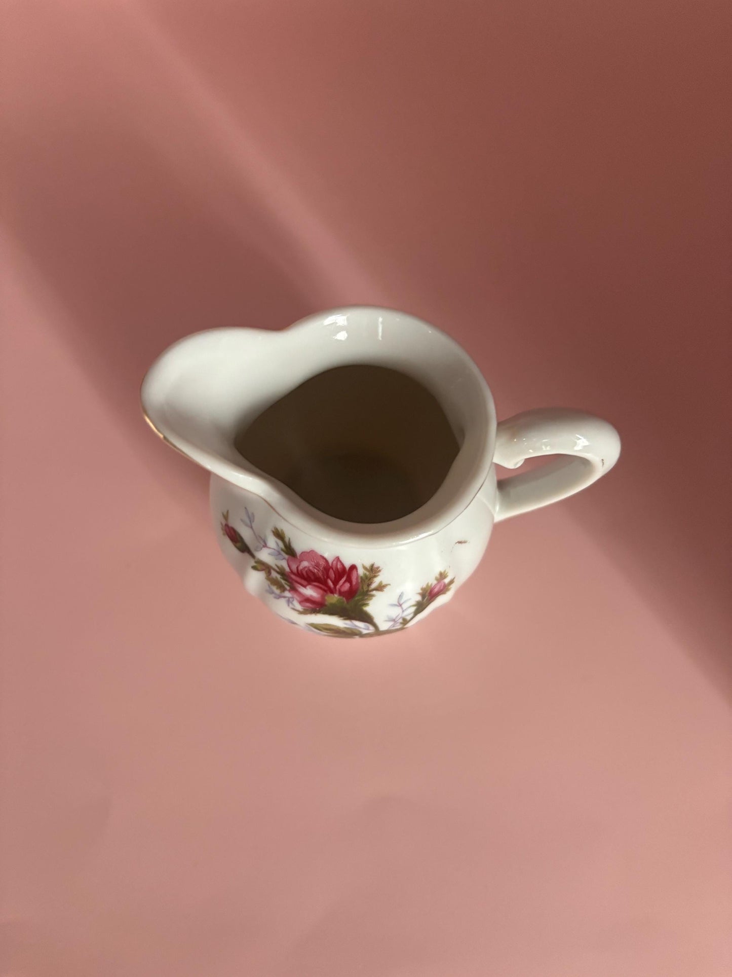 Vintage Fine Porcelain Creamer with Pink Rose Pattern Mini Pitcher Creamer Lover Antiques and Vintage