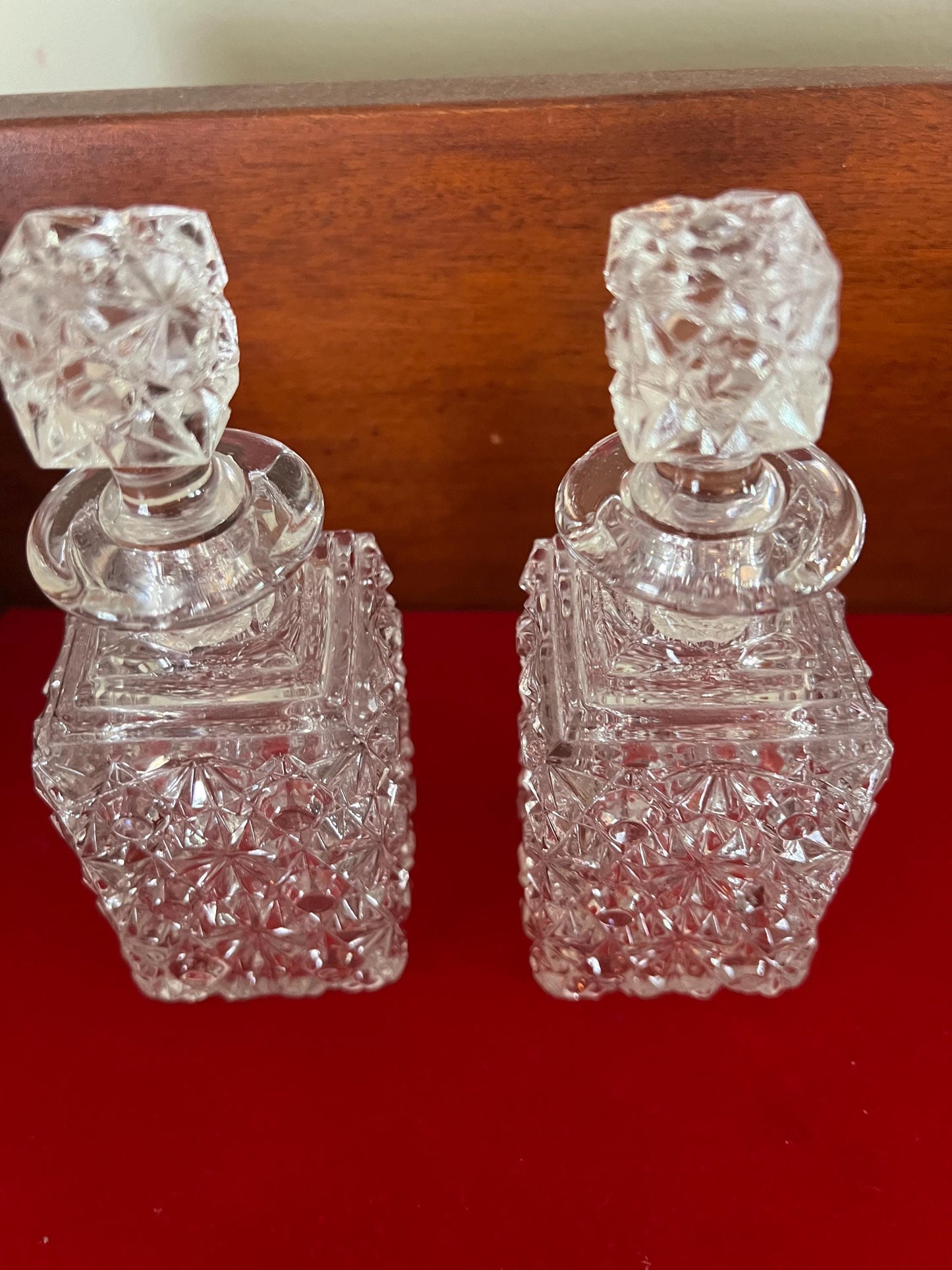 Antique Crystal Cologne Bottles: Daisy & Button Design, Elson Glass