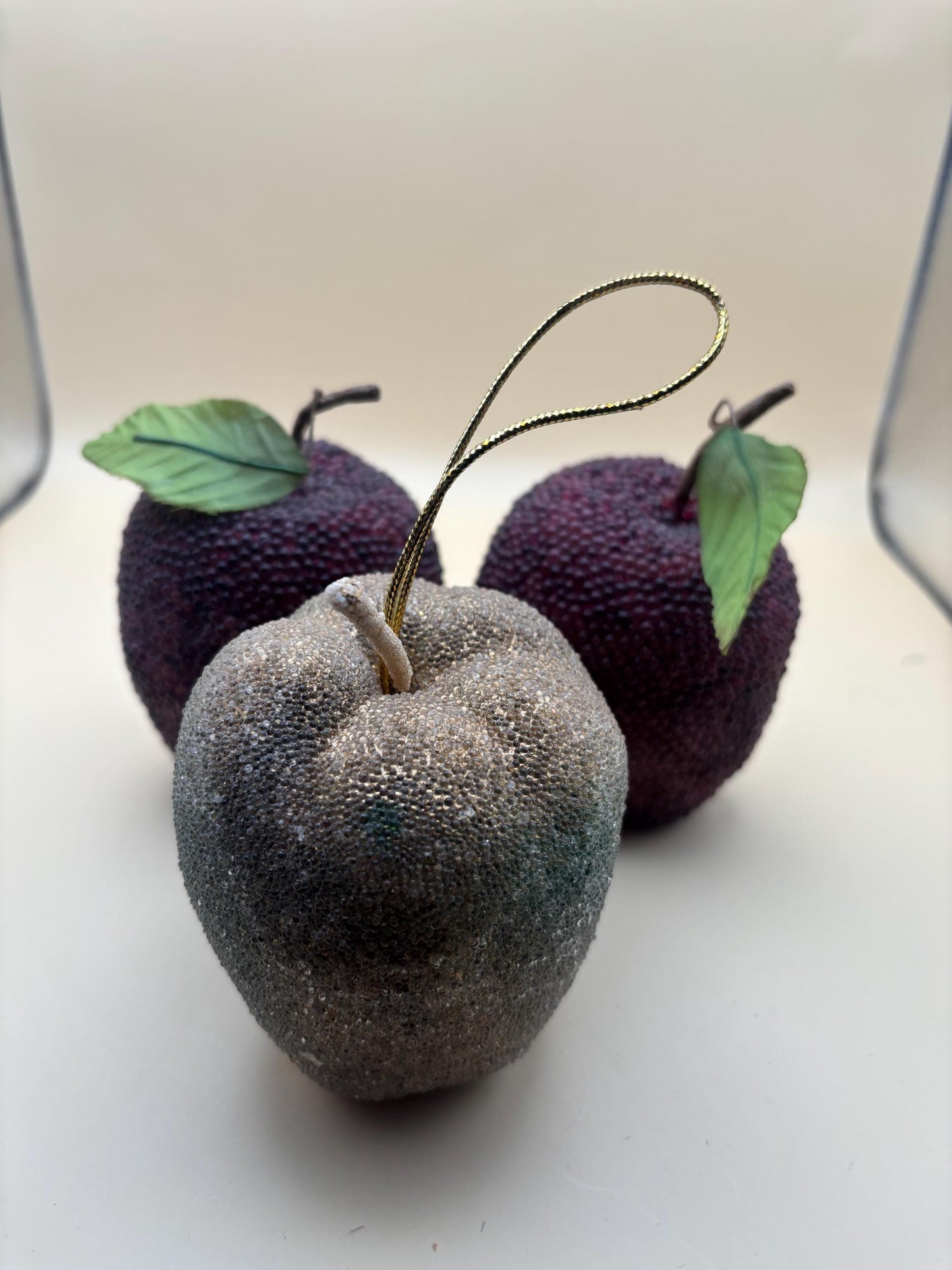Vintage Set of 3 Beaded Pears Figurine Lover Antiques and Vintage
