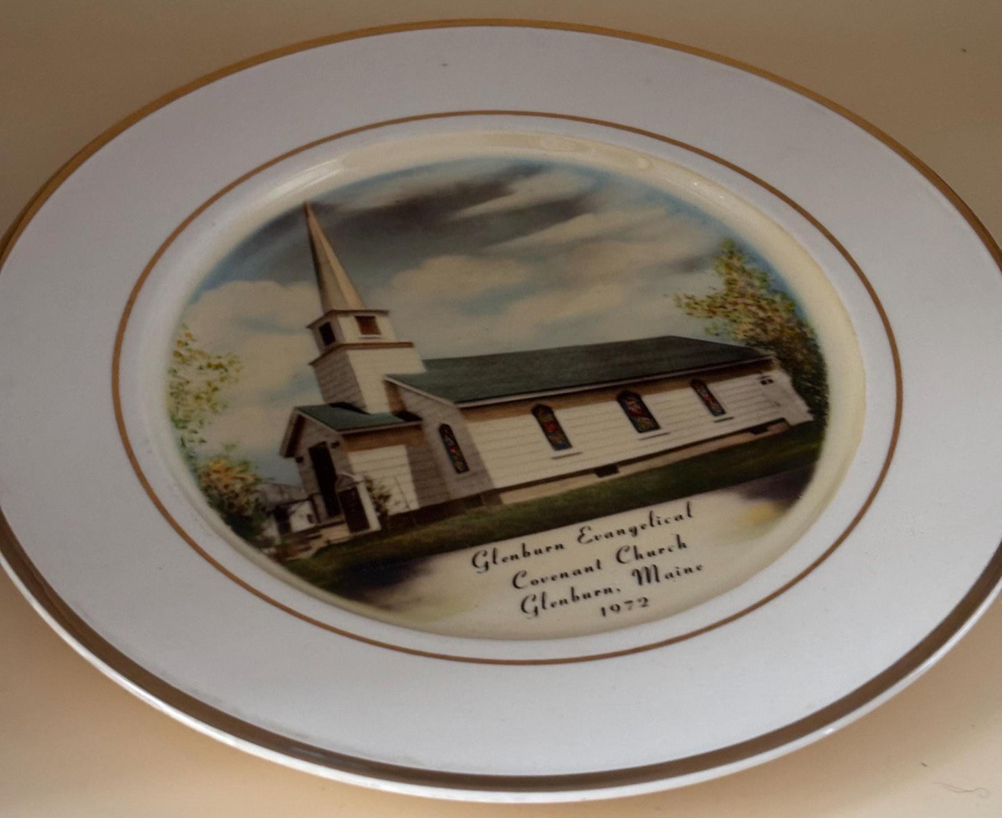 Commemorative Plate of Glenburn Church, Lover Antiques and Vintage