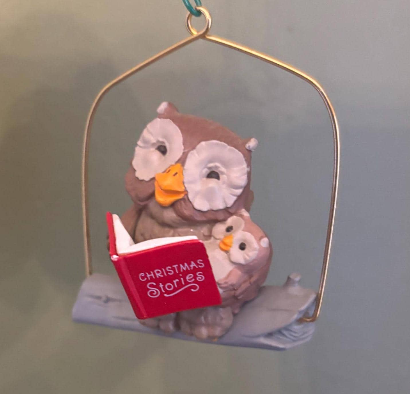 Owl Happy Christmas Owl Ornament with Book, Holiday Decor, Family of Owls