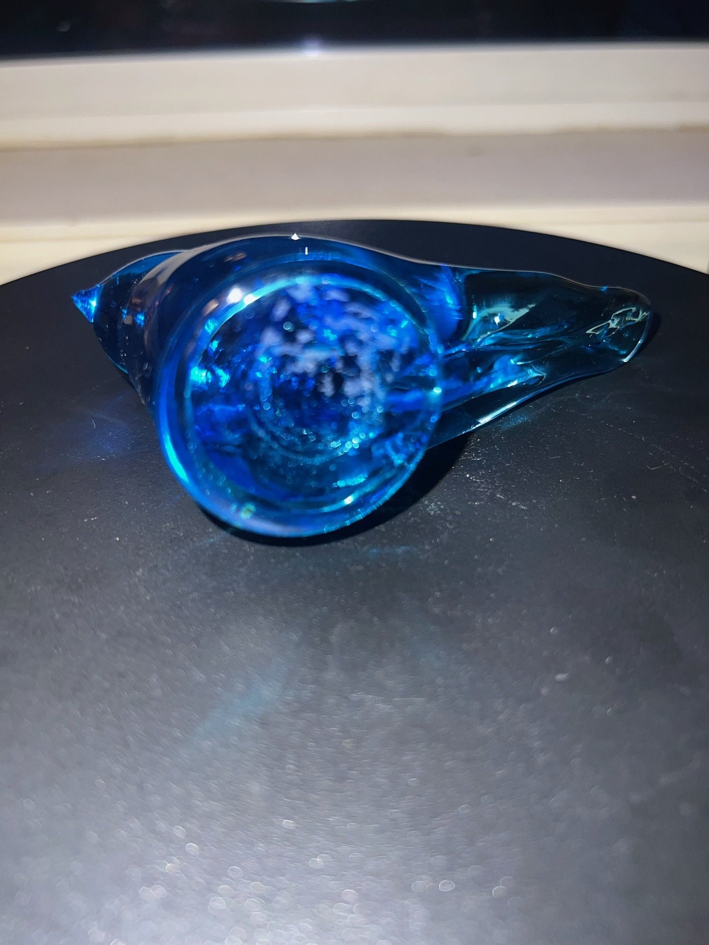 Vintage Blue Glass Bluebirds of Happiness - Leo Ward Signed Art Glass 1989