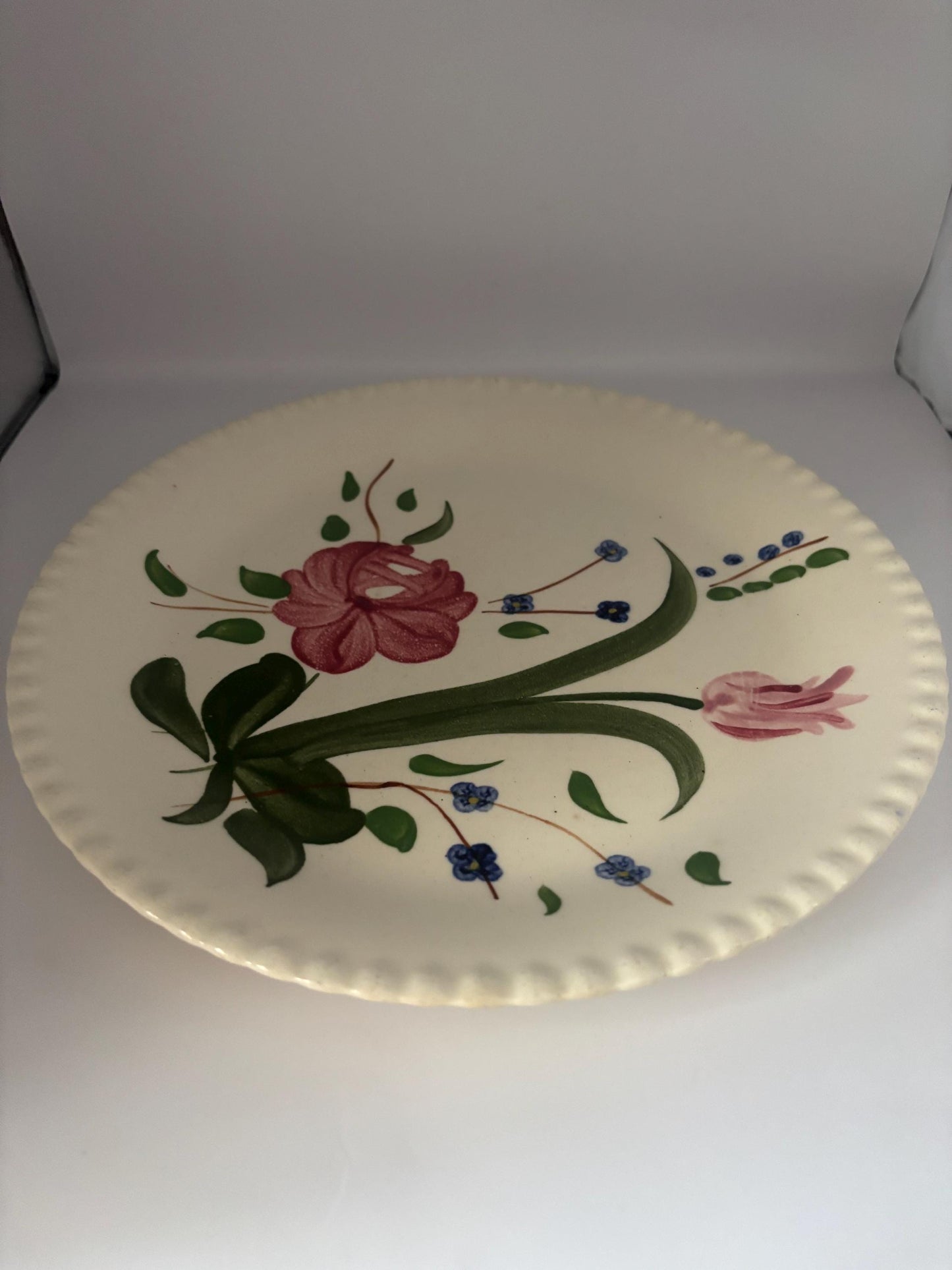 Blue Ridge Blue Bell Bouquet Plate, by Southern Pottery, Circa 1930's, Lover Antiques and Vintage