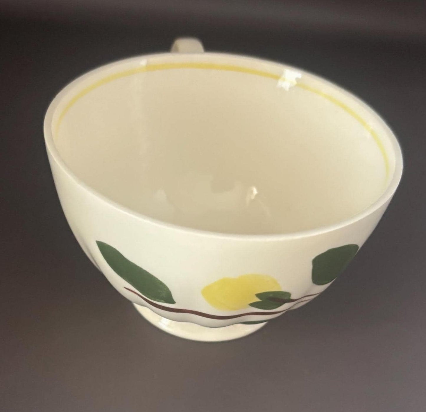 Blue Ridge Southern Potteries Footed Cup, Coffee Mug, Yellow Nocture Teacup, Lover Antiques and Vintage