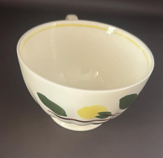 Blue Ridge Southern Potteries Footed Cup, Coffee Mug, Yellow Nocture Teacup, Lover Antiques and Vintage