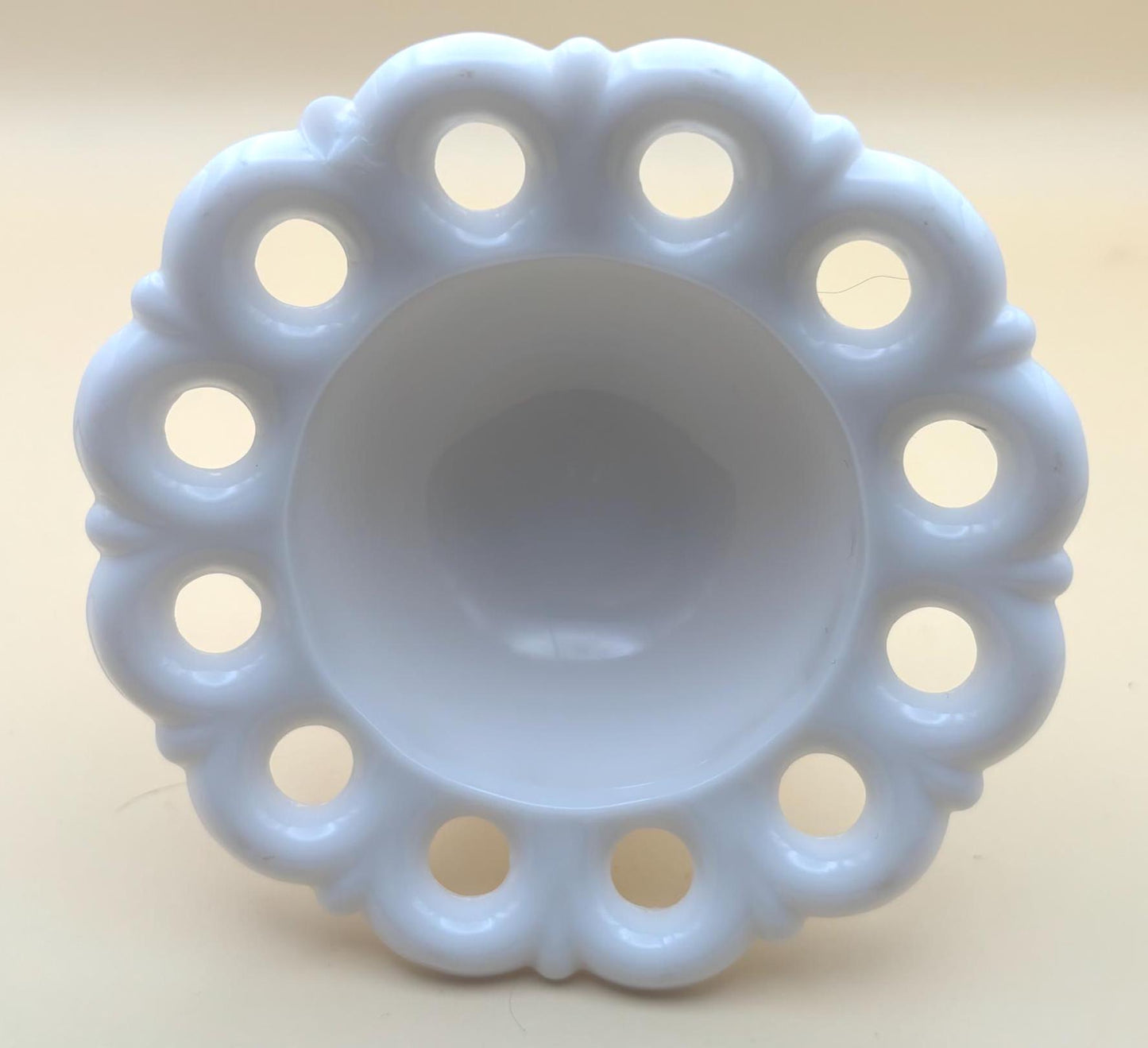 Westmoreland Scalloped Milk Glass Candle Stick Holder, Lover Antiques and Vintage