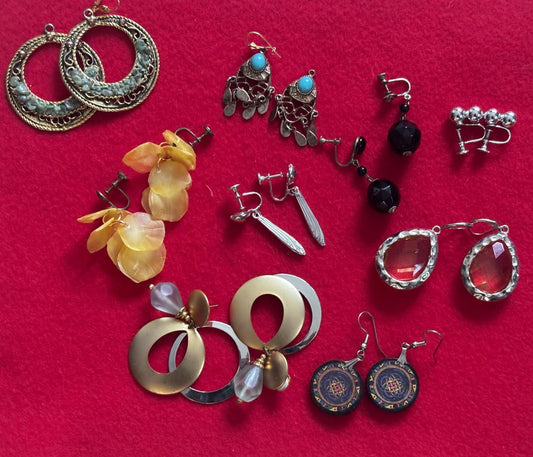 Bulk Vintage Collection of Earrings, Jewelry Gifts for Her, Lover Antiques and Vintage