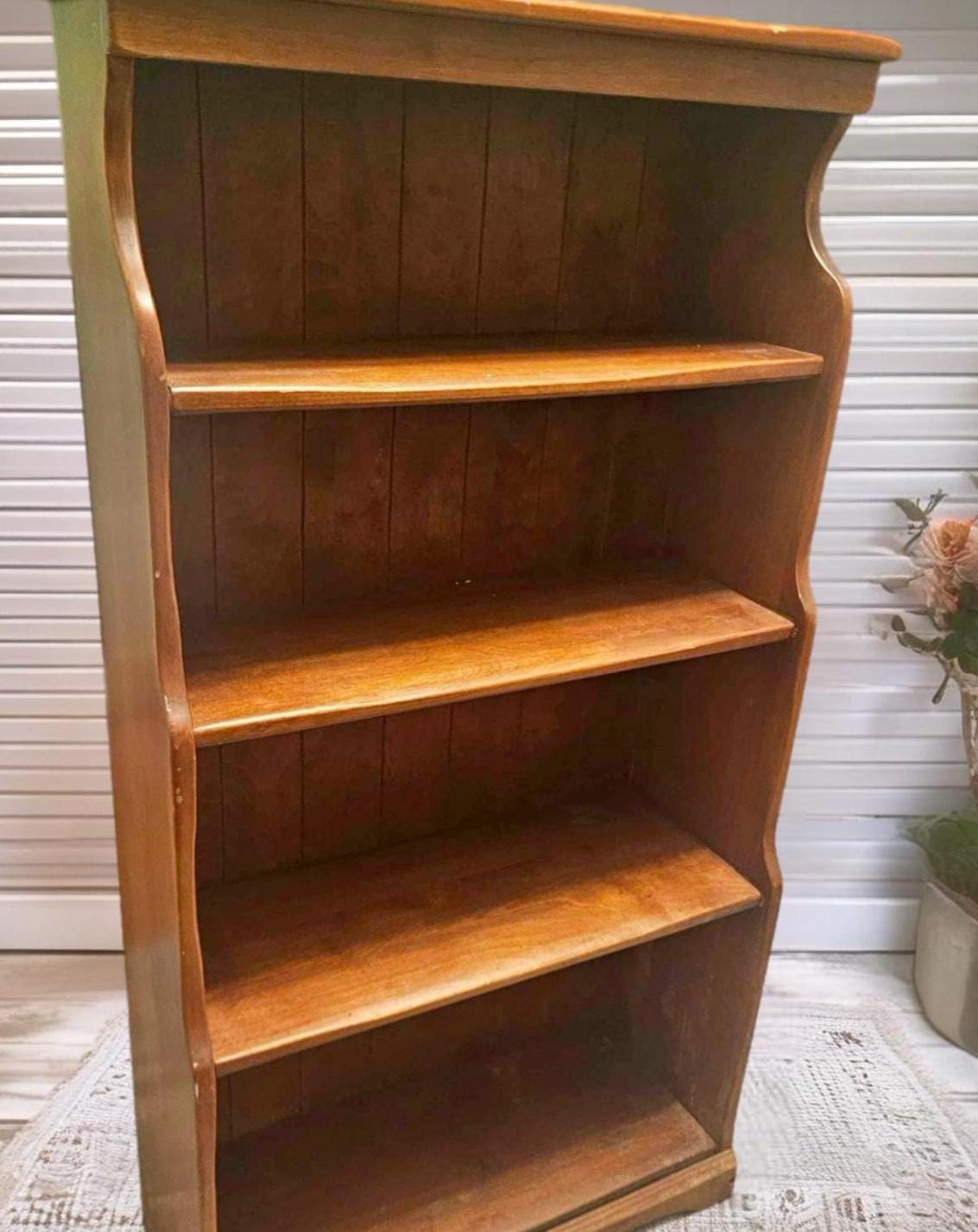 Cushman Colonial Creations Open Book Shelves 461 No. 3-77 Rustic Wood Bookcase Storage Shelf Shelving Lover Antiques and Vintage
