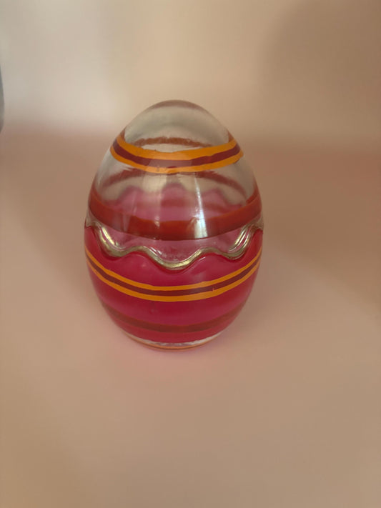 Vintage Hand Painted Glass Egg Decoration Candle Holder Lover Antiques & Vintage