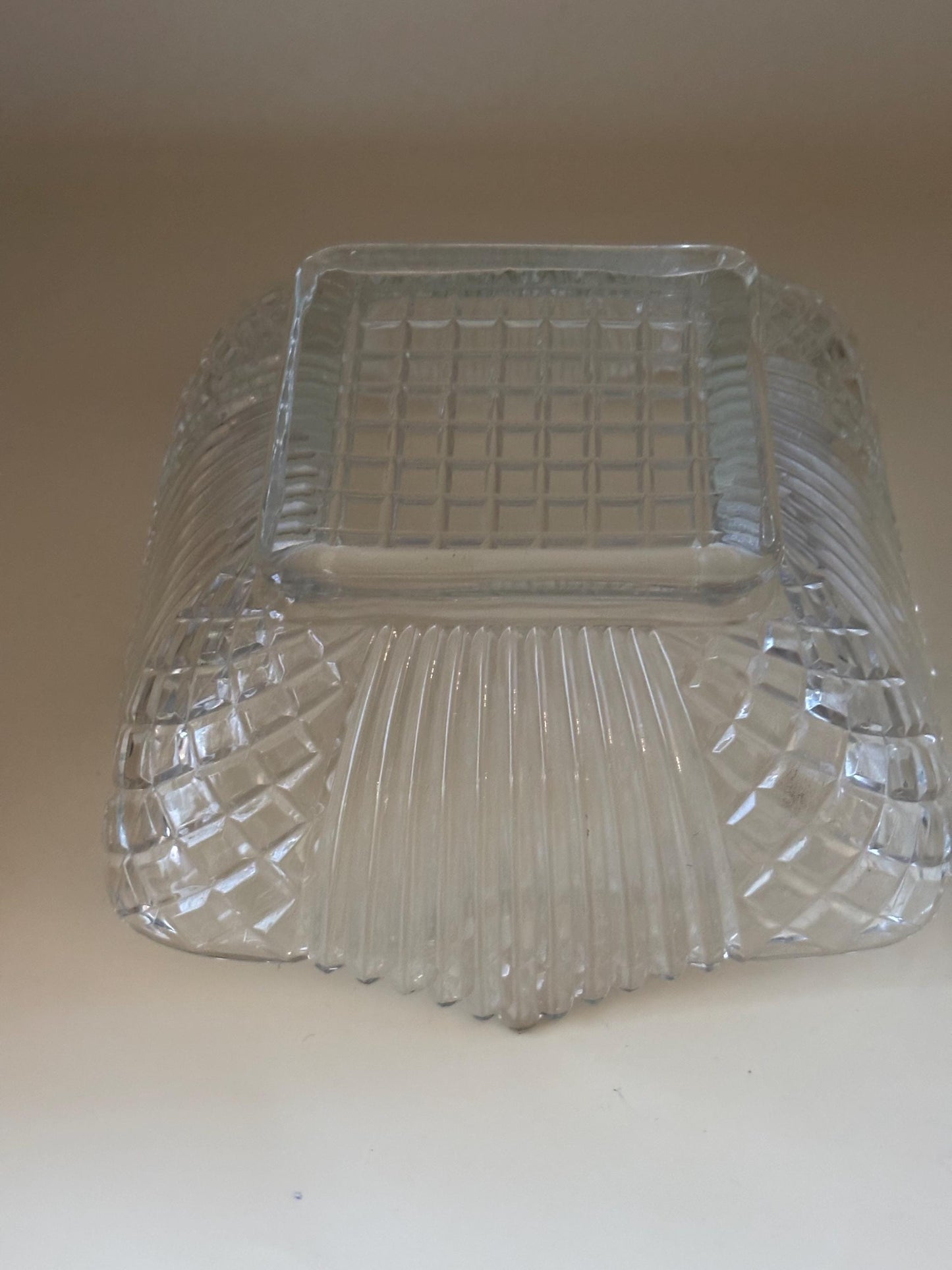 Crystal Square Candy Dish, Art Deco Tray Caddy, Serving Dish for Candies, Nuts, Small Treats