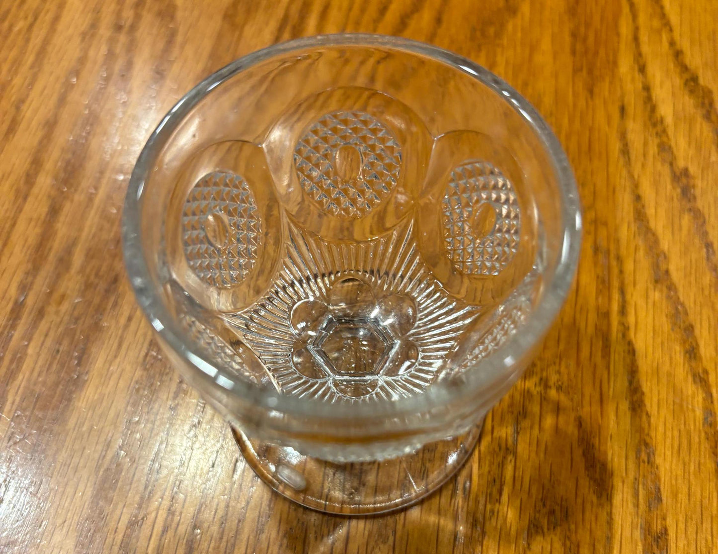 Vintage Gillinter Glass Cup or Mini Compote Dish with Buckle Open Design Lover Antiques and Vintage