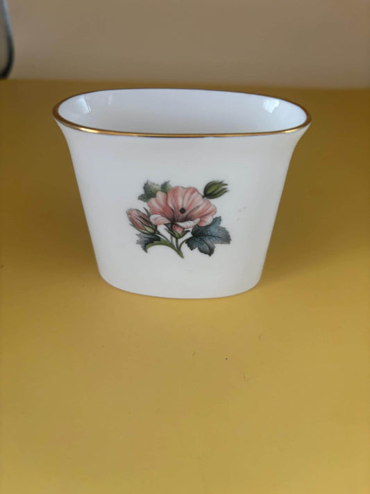 Vintage Royal Worcester of England Porcelain Toothpick Holder Hand Painted Violets Pattern Fine Bavarian China Lover Antiques and Vintage