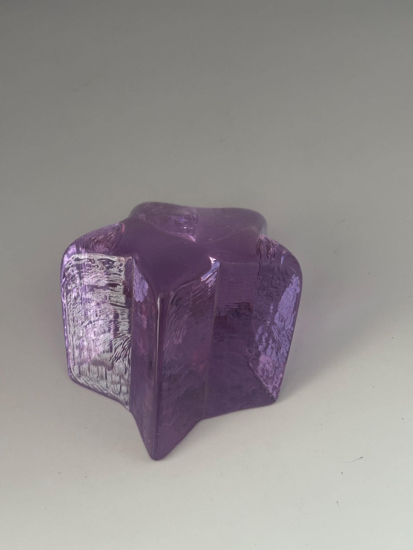 Fire and Light Recycled Lavender Glass Alexandrite Star Paperweight Neodymium Collectible