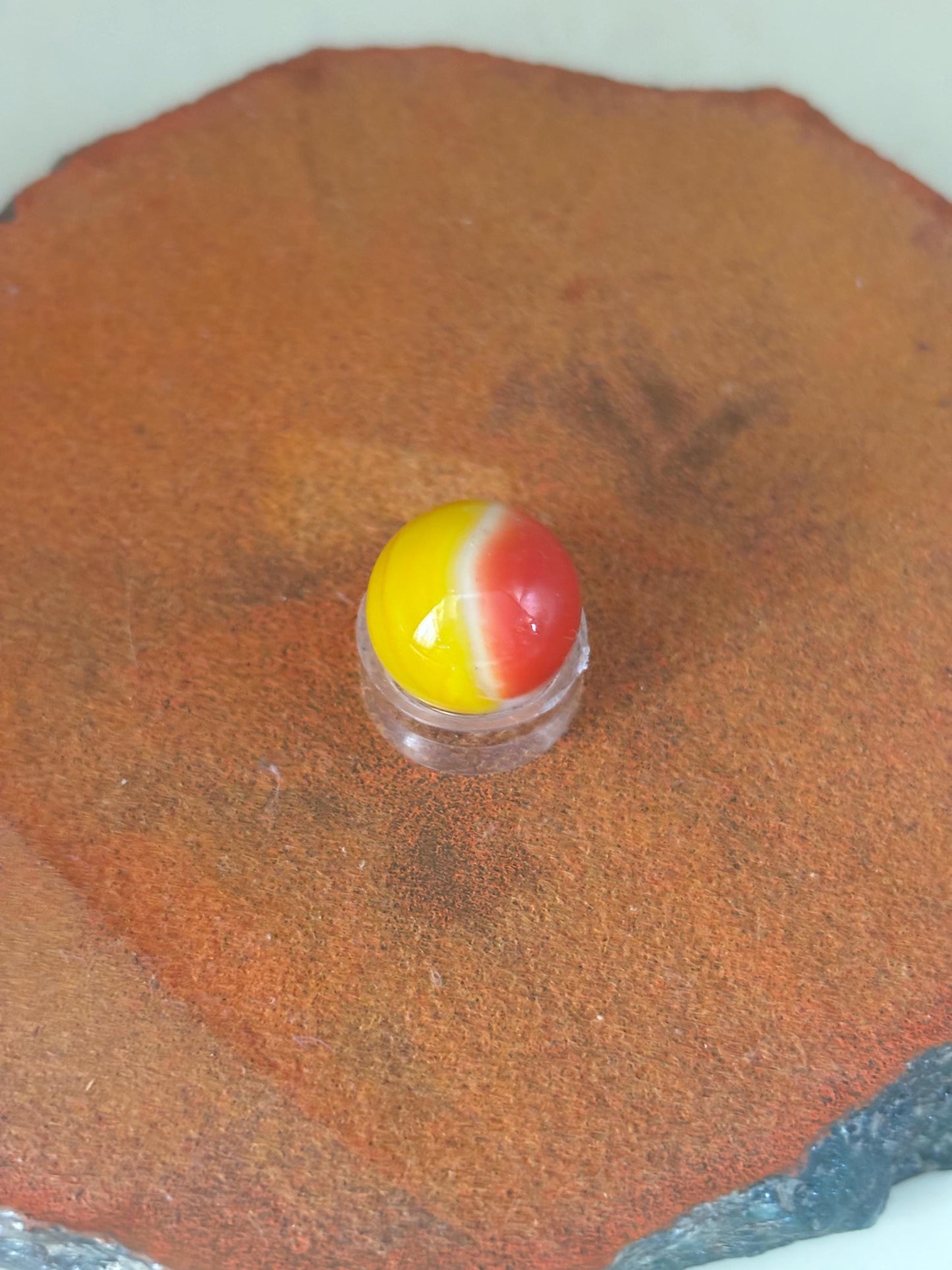 Vintage Vitro All Red Glass Marble Lover Antiques and Vintage