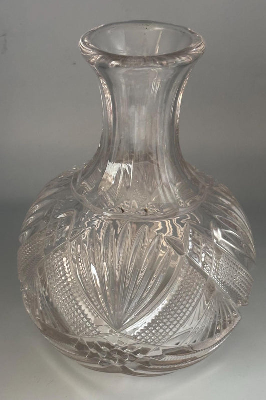 Antique Crystal Water Carafe: Duncan and Sons #28 Diamond Sunburst Design