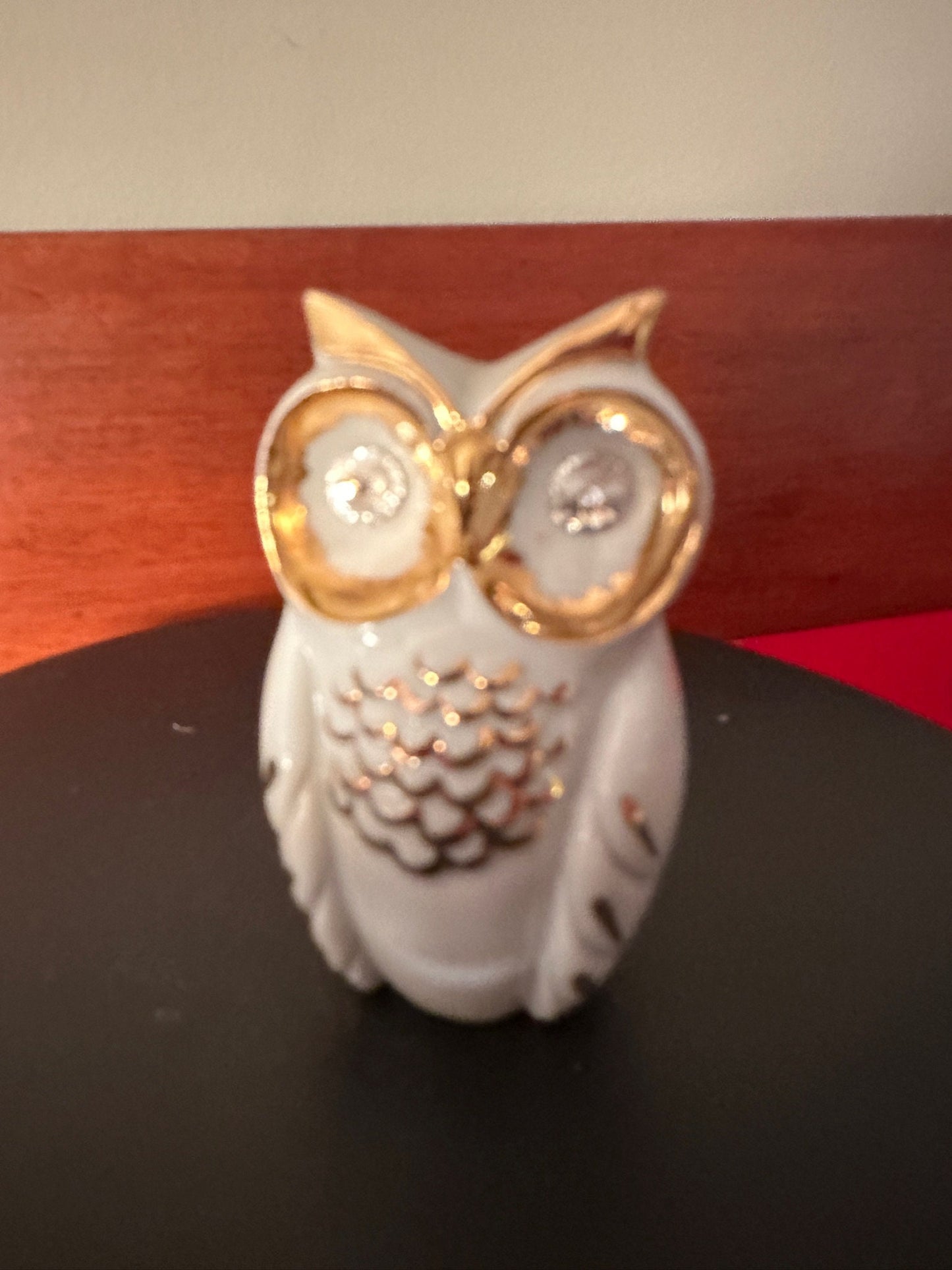 Vintage Capodimonte Porcelain Owl: Limoges, Swarovski Eyes, Made in Italy