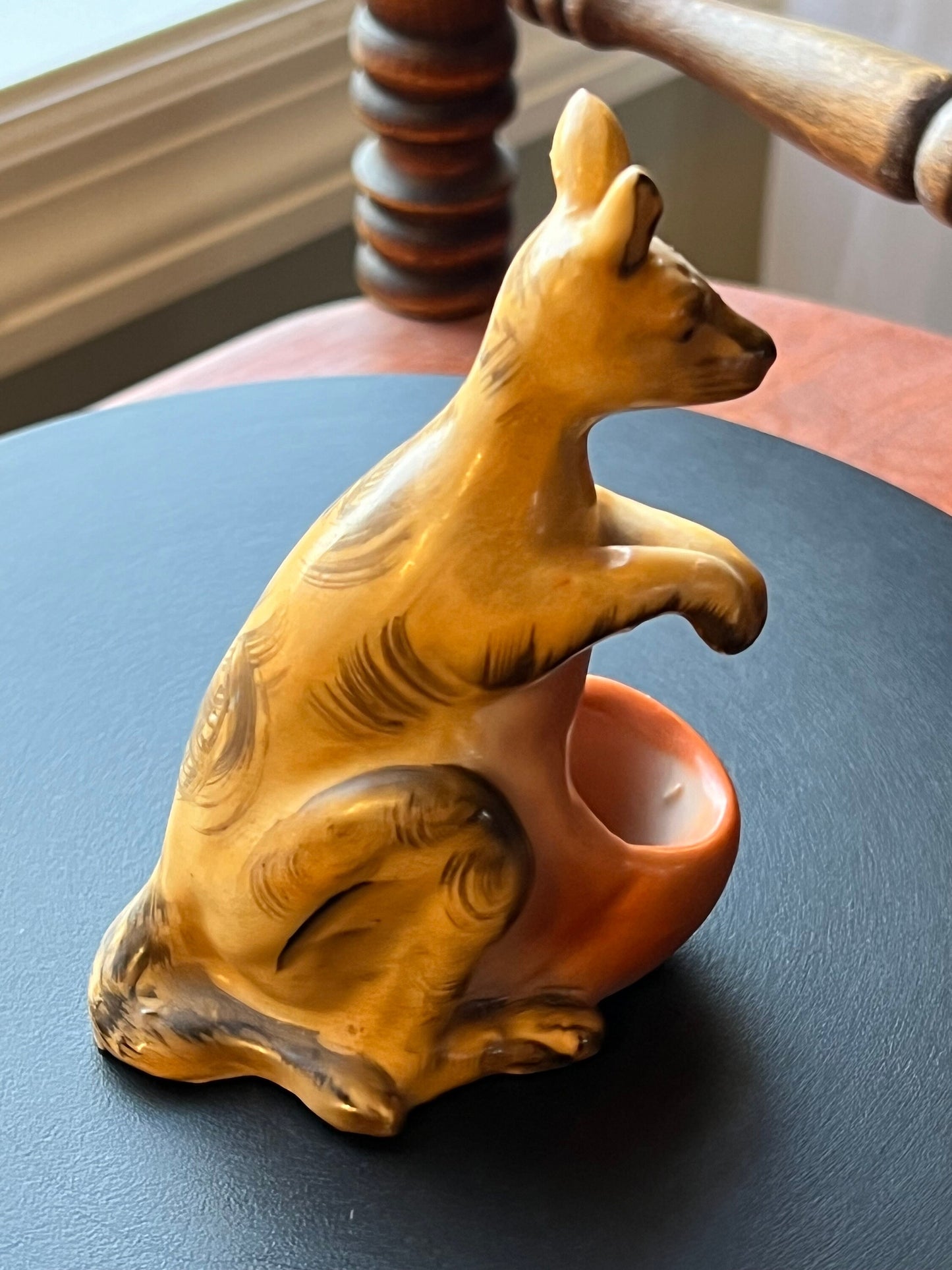 Vintage Kangaroo Ceramic Figurine, Kangaroo Toothpick Holder, Small Holder, Lover Antiques and Vintage