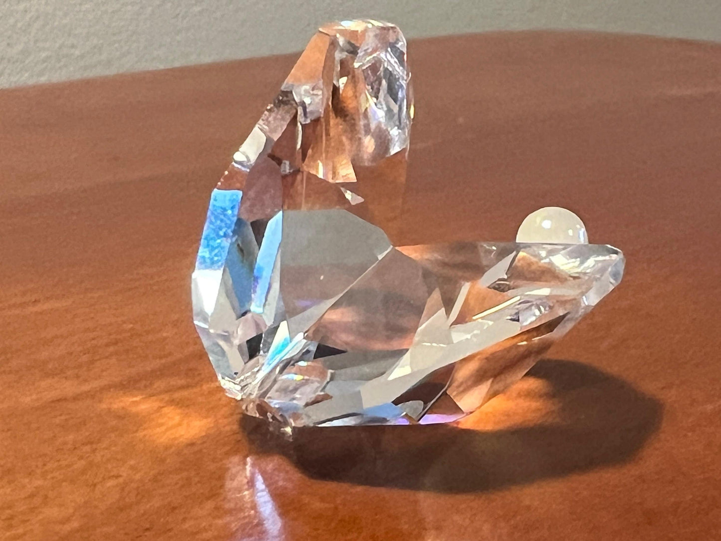 Vintage Swarovski Crystal Clam Shell with Pearl Figurine