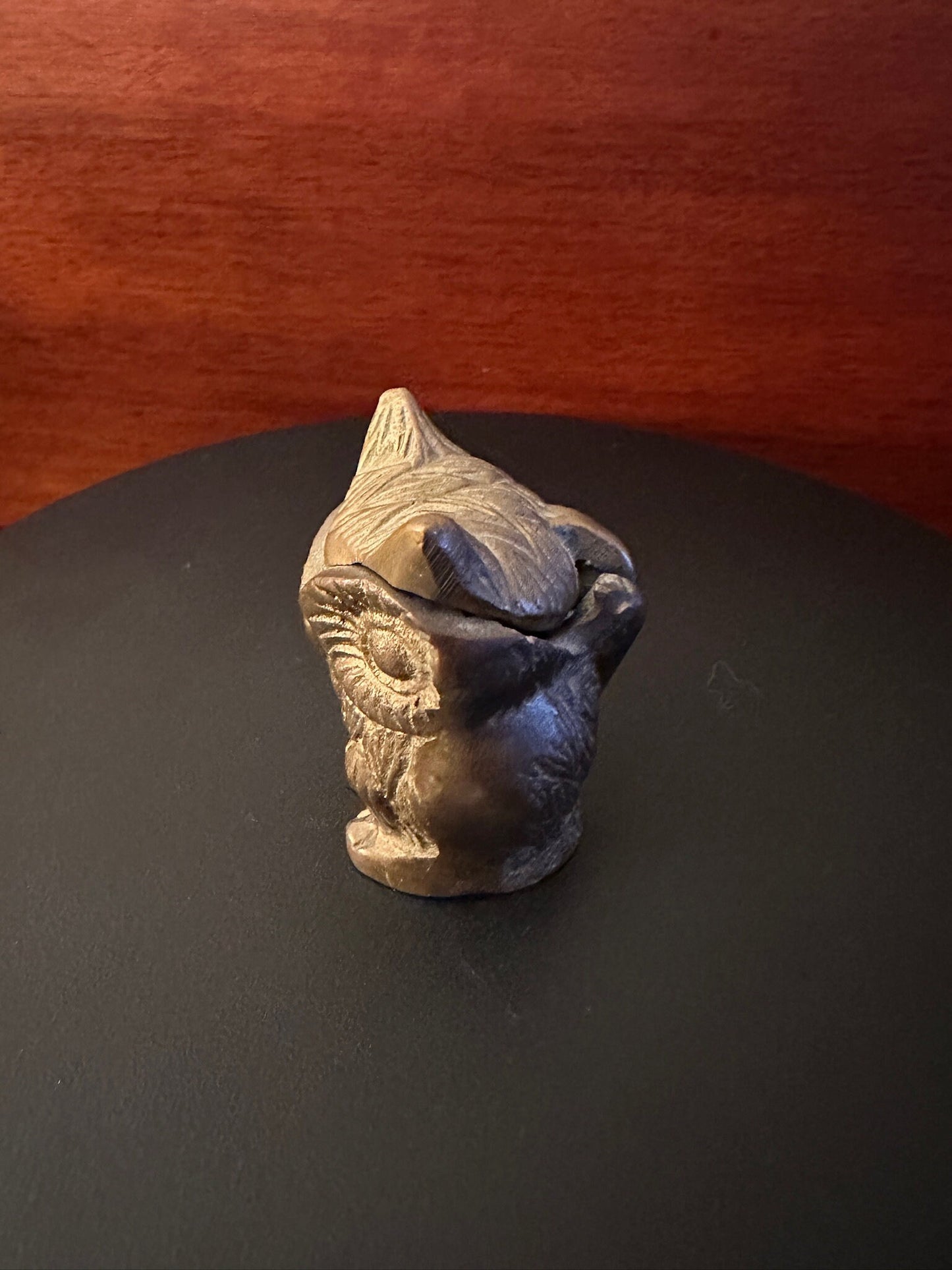 Vintage Brass Owl Trinket Box: Circa 1920s