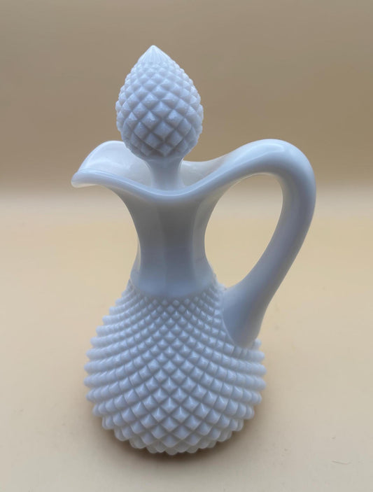 Vintage White Hobnail Decanter with Stopper Lover Antiques and Vintage